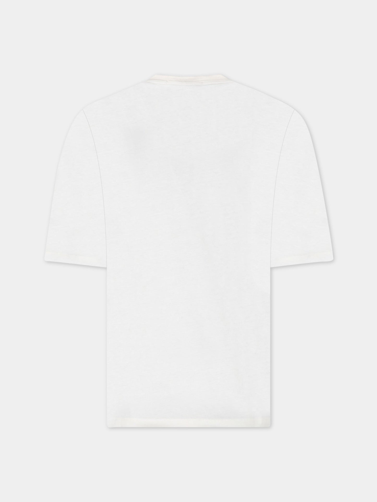 T-shirt avorio per bambini con logo nero,Msgm Kids,MS029372 013