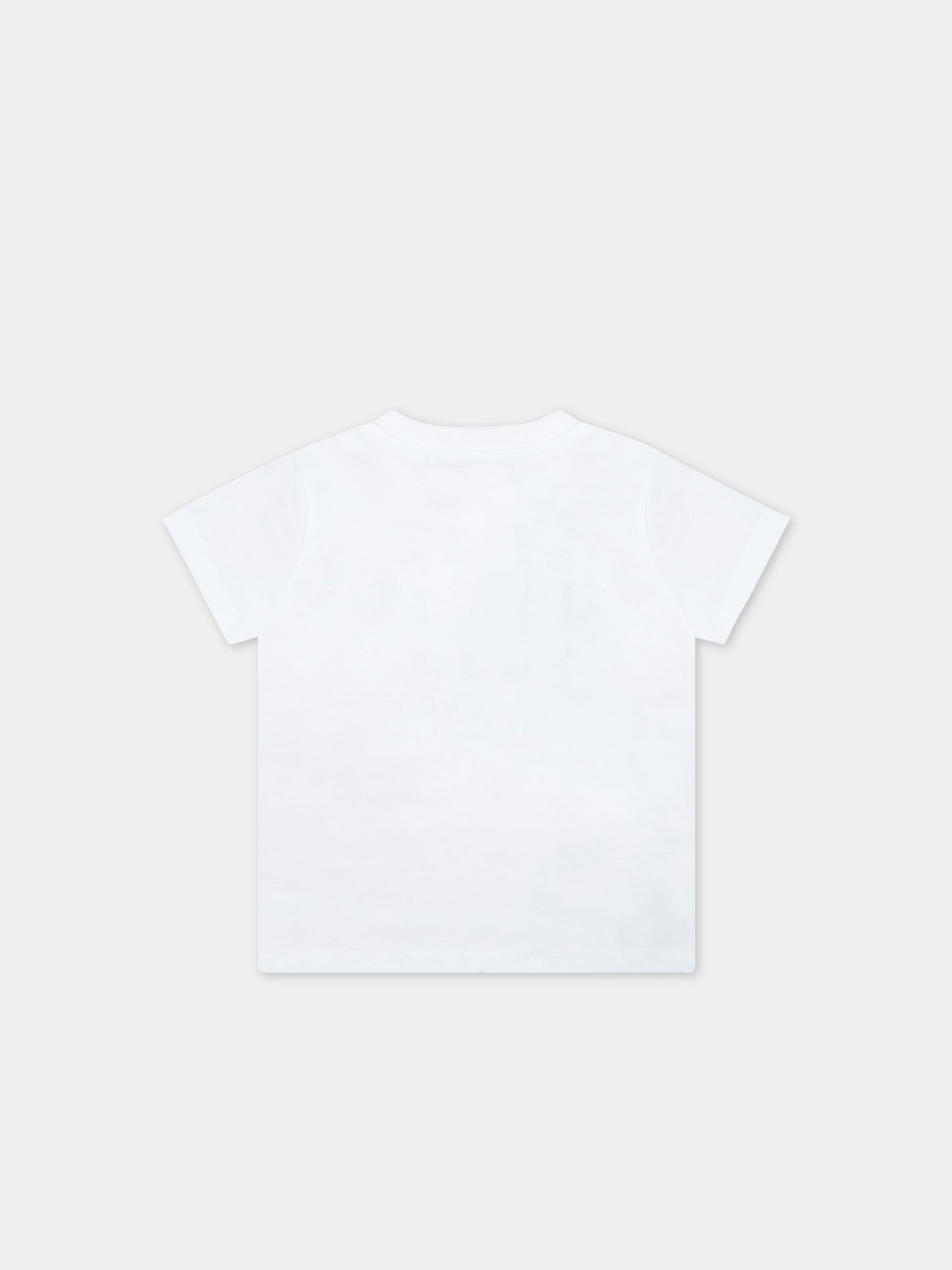 T-shirt bianca per neonato con logo nero,Msgm Kids,MS029355 001