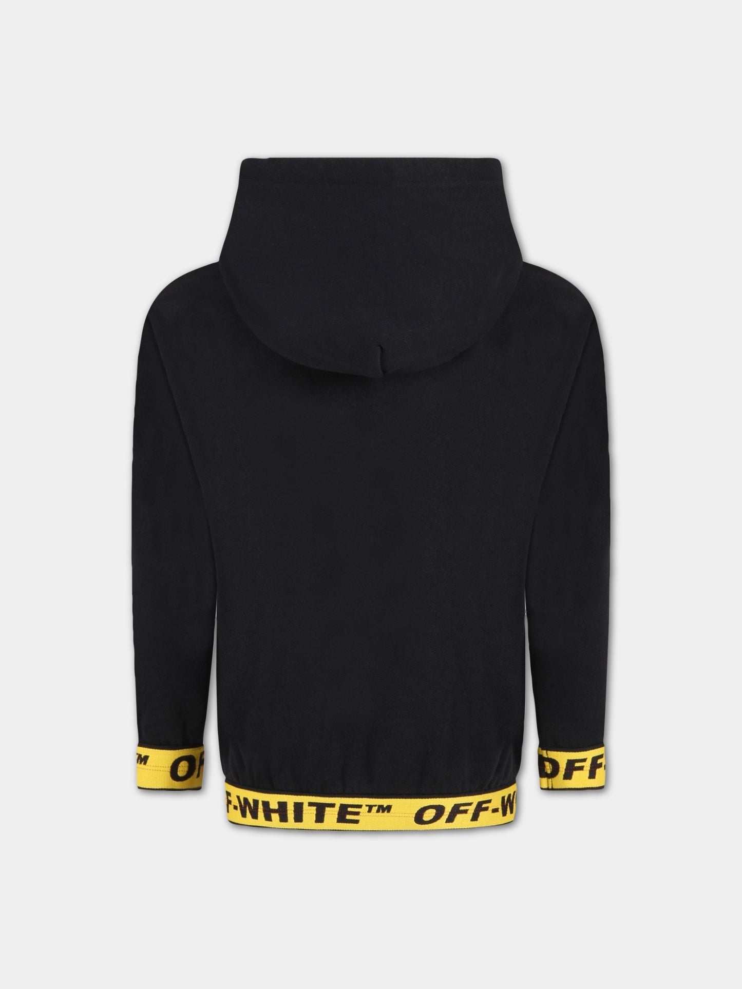 Felpa nera per bambino con logo bianco,Off White,OBBB004C99FLE0011018