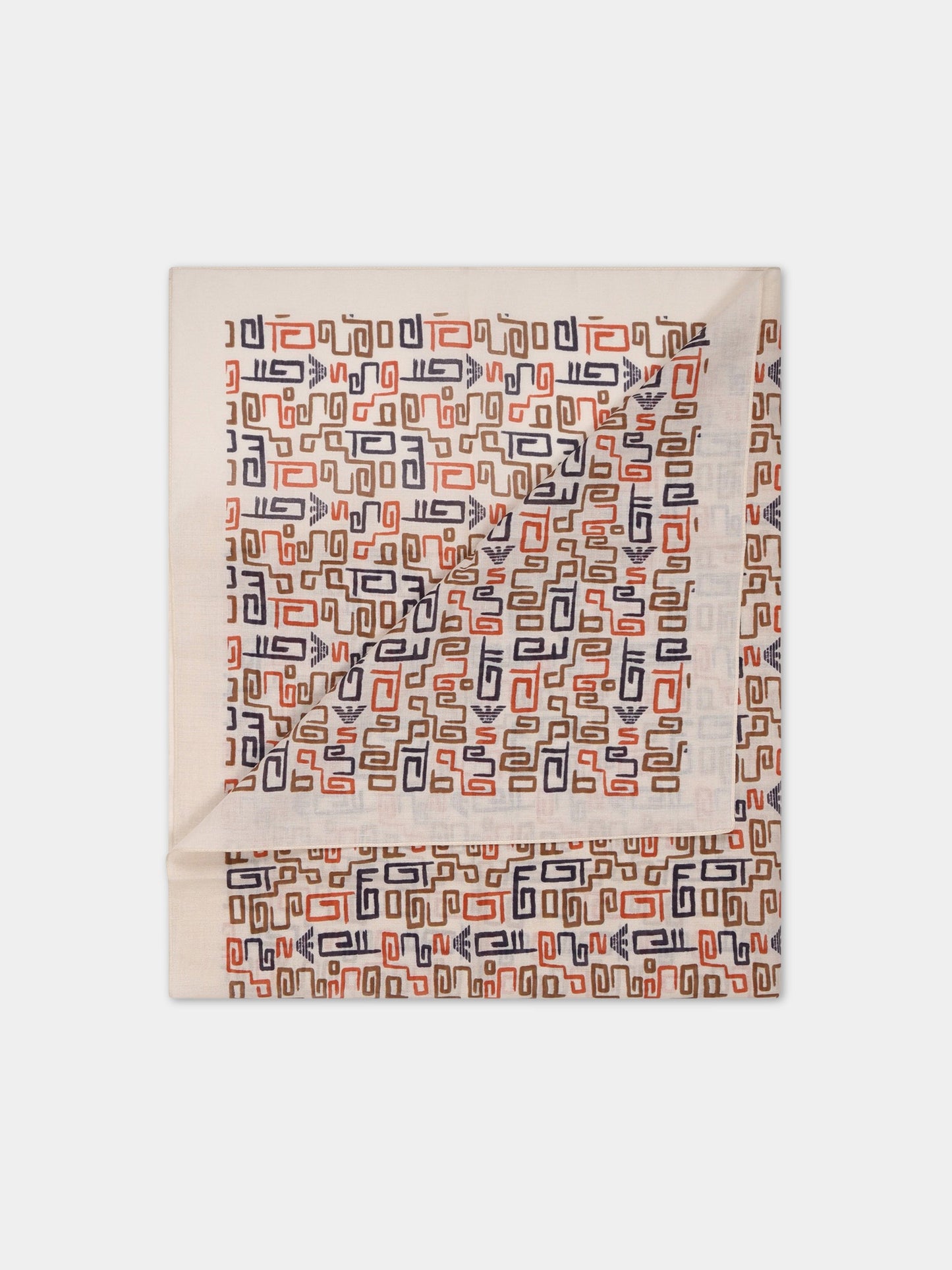 Sciarpa beige per bambino con iconico aquilotto e logo,Armani Junior,404676 3R841 05862