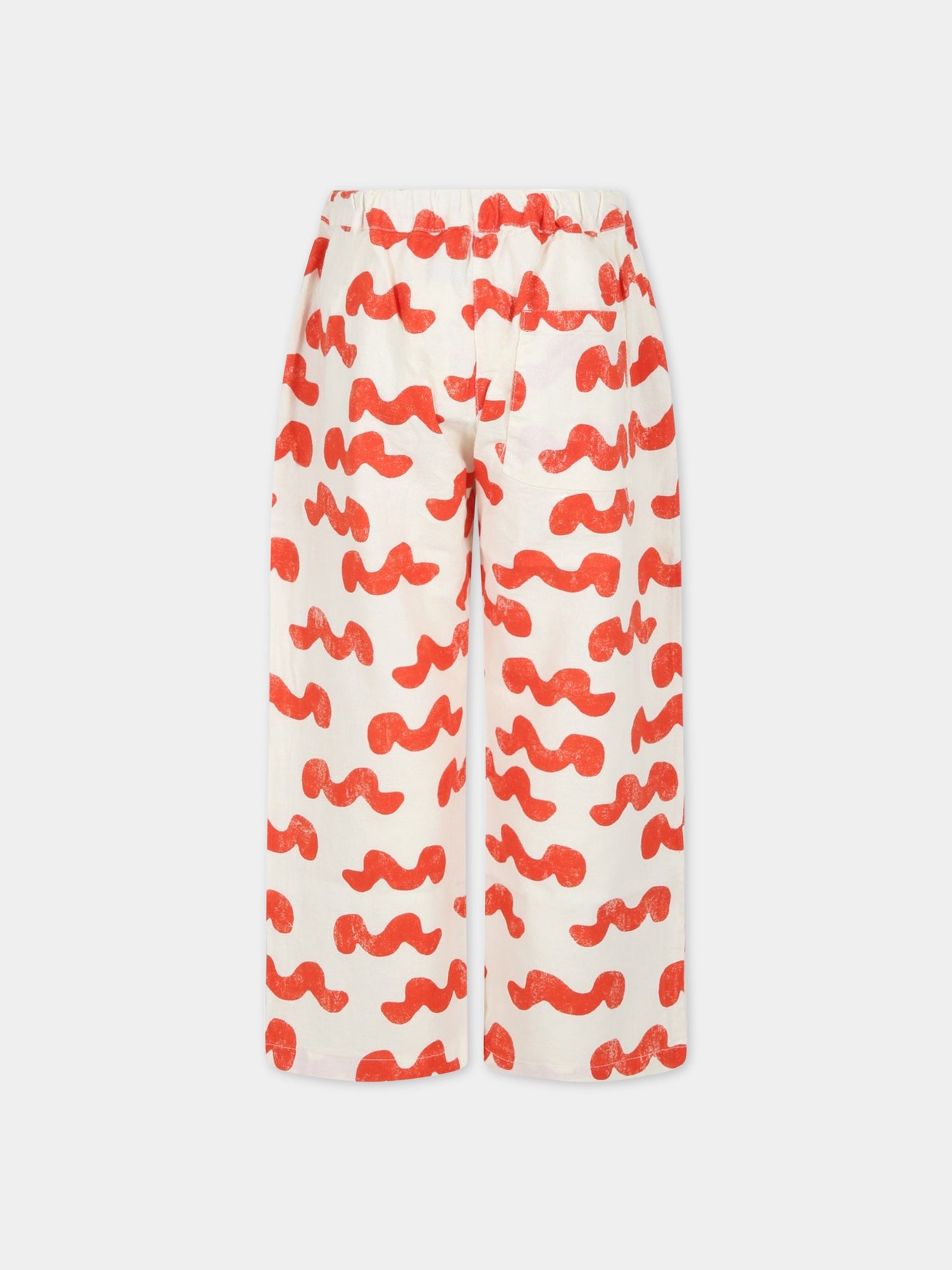 Pantaloni avorio per bambino con onde rosse,Bobo Choses,123AC094