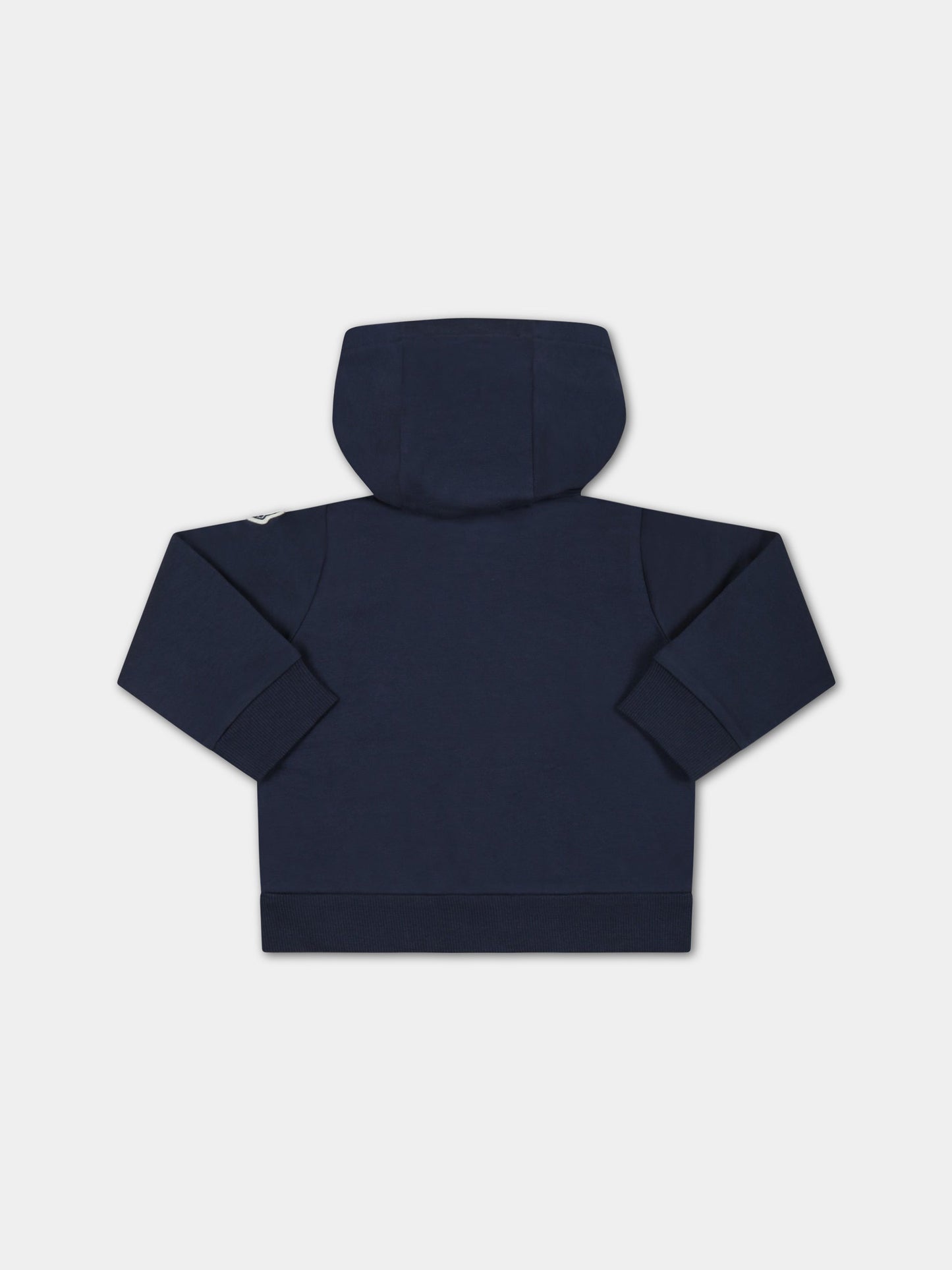 Felpa blu per neonato con logo,Moncler Kids,951 8G00005 809AC 744