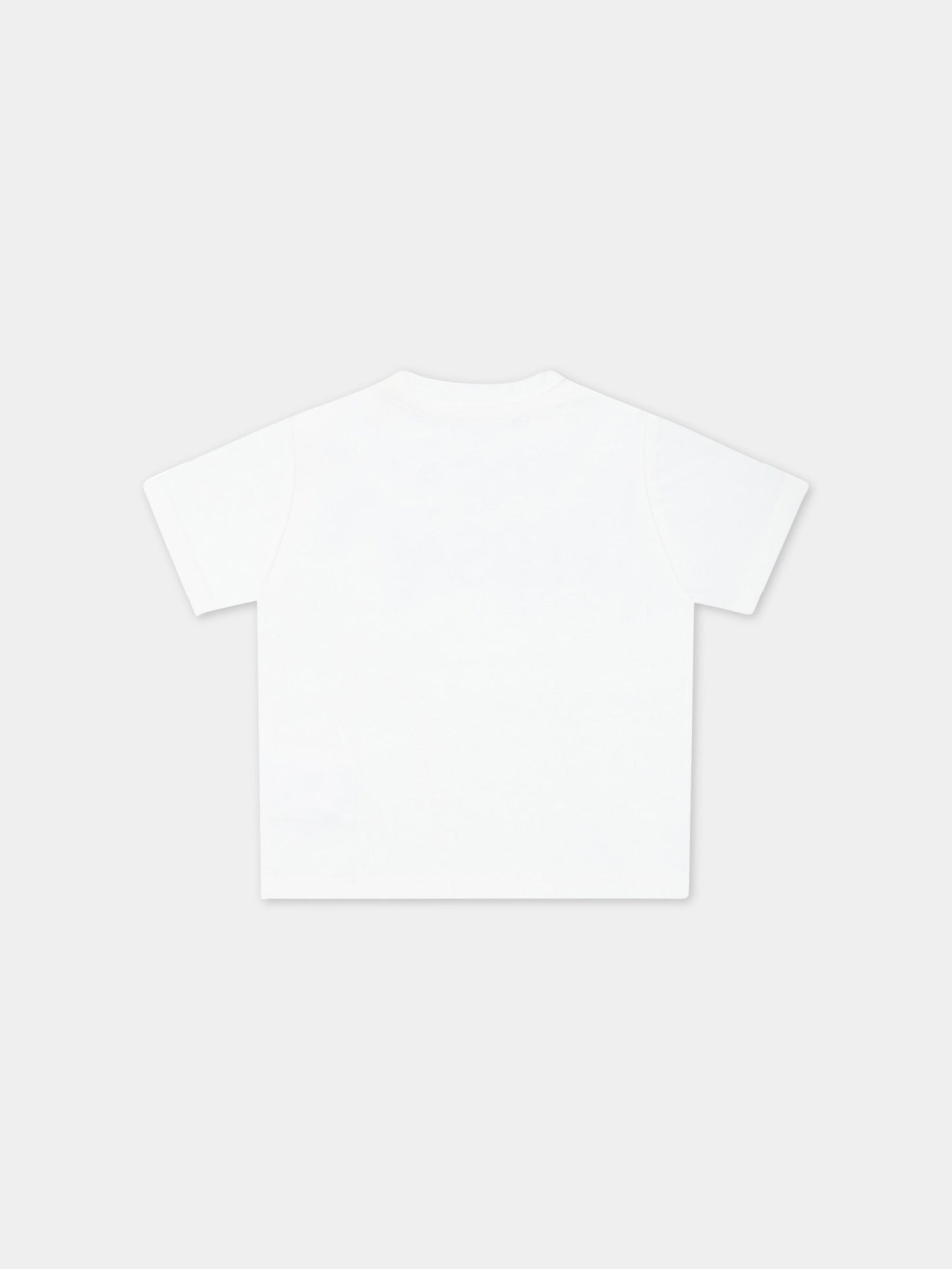 T-shirt bianca per neonato con logo nero,Versace,1000102 1A06516 6W790