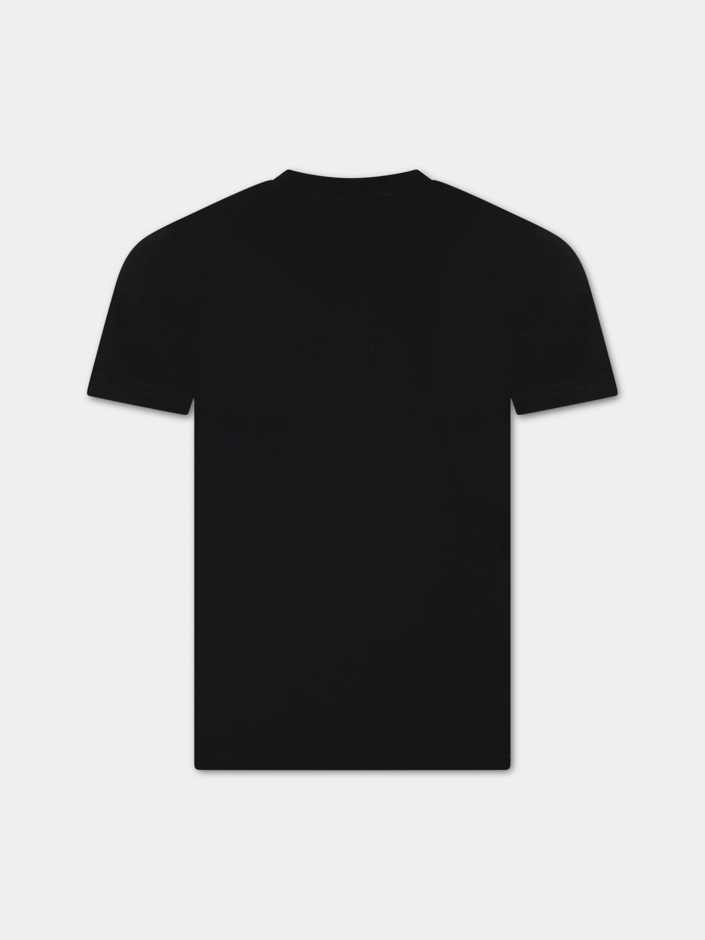 T-shirt nera per bambino con logo e stampa,Dsquared2,DQ1625 D004G DQ900