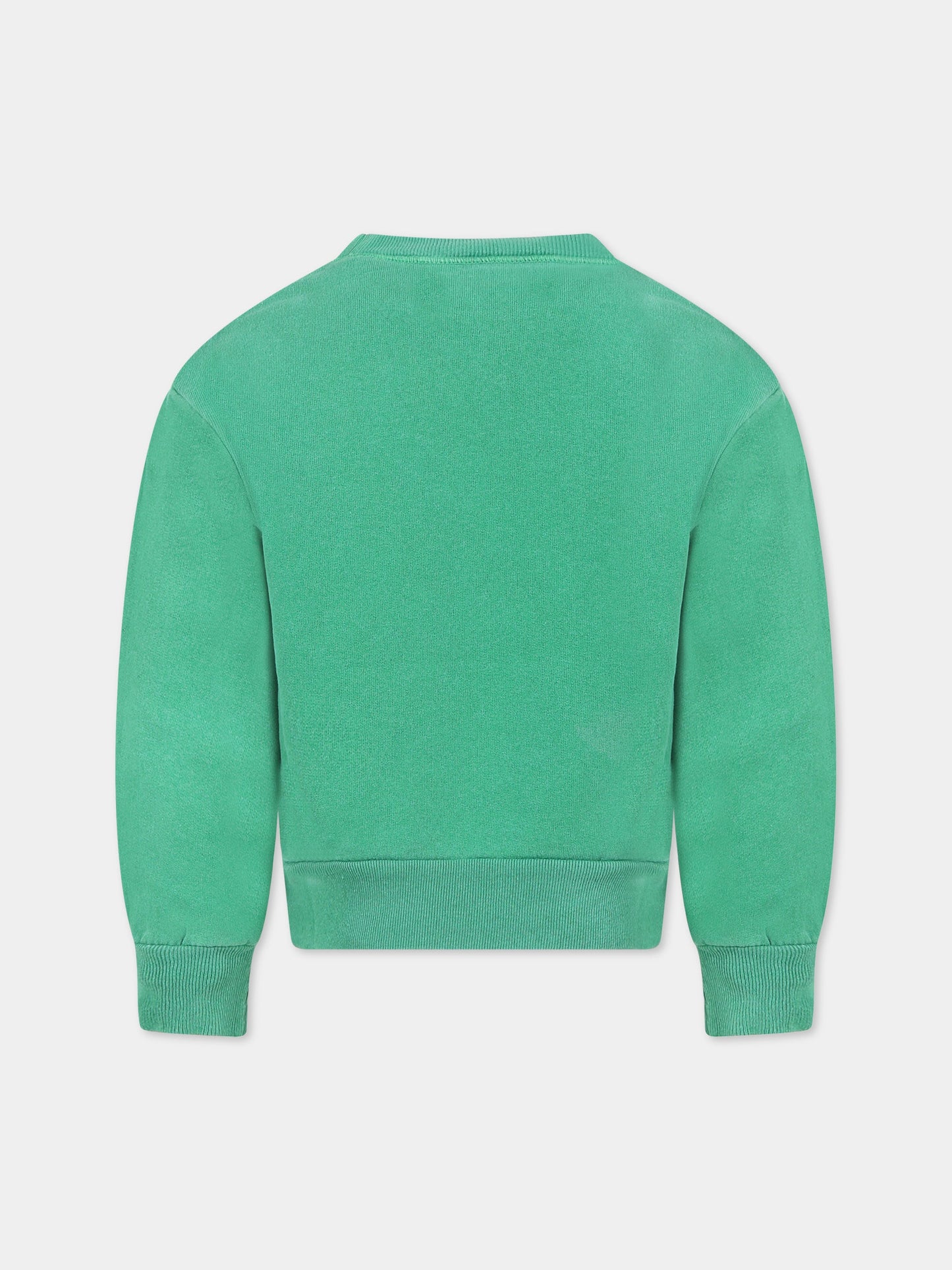 Felpa verde per bambini con scritta A good day ,The Animals Observatory,S23009 028 BT