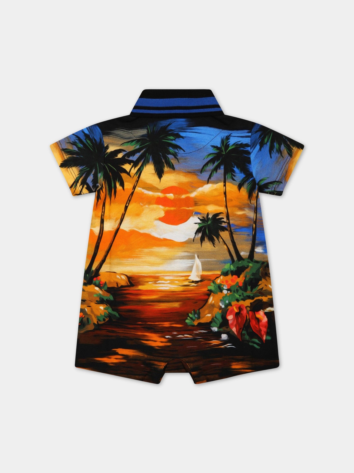 Pagliaccetto multicolor per neonato con logo,Dolce & Gabbana Kids,L1JO5E G7I6B HH4JK