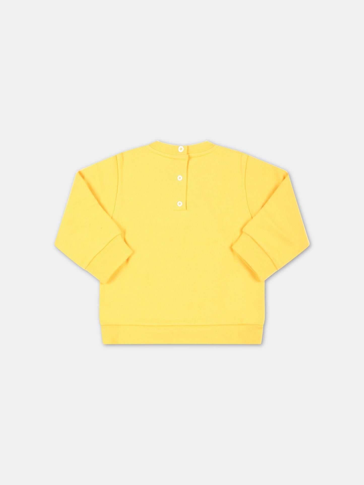 Felpa gialla per neonati con logo bianco,Fendi Kids,BUH054 5V0 F08HW