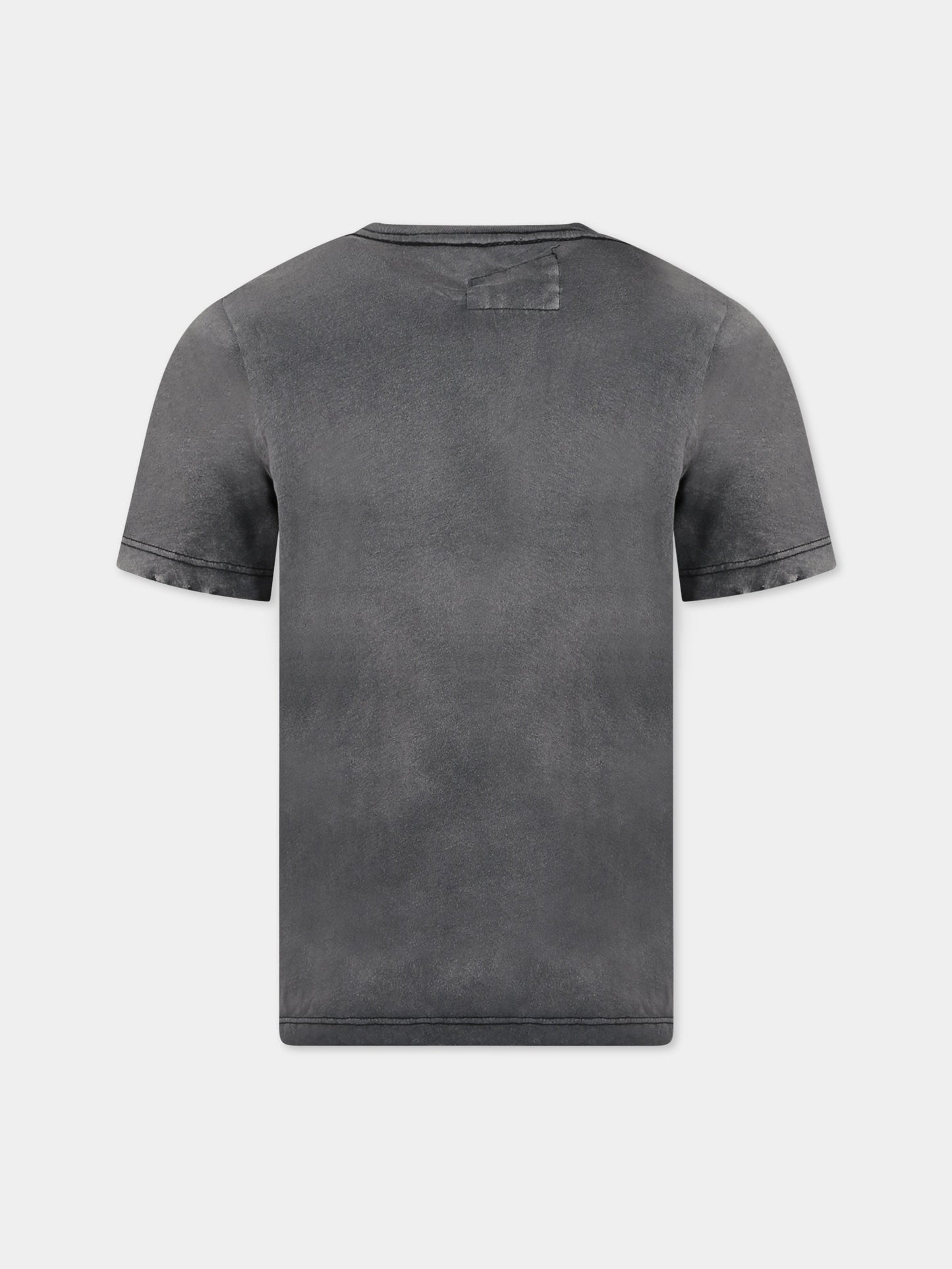 T-shirt grigia per bambini con logo e scritta No ,Nununu,NU3704A