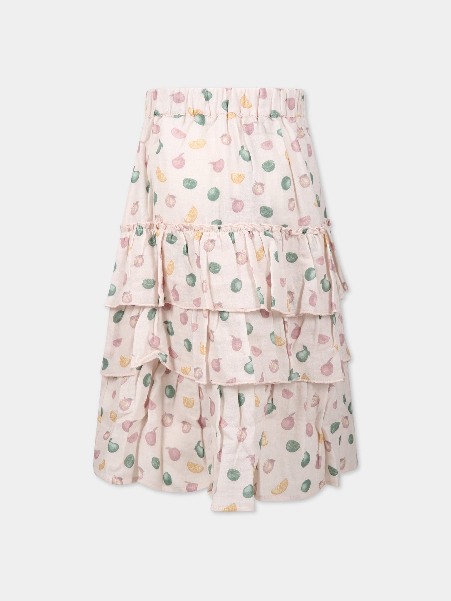 Gonna rosa per bambina con stampa frutta,Coco Au Lait,14COCO1037