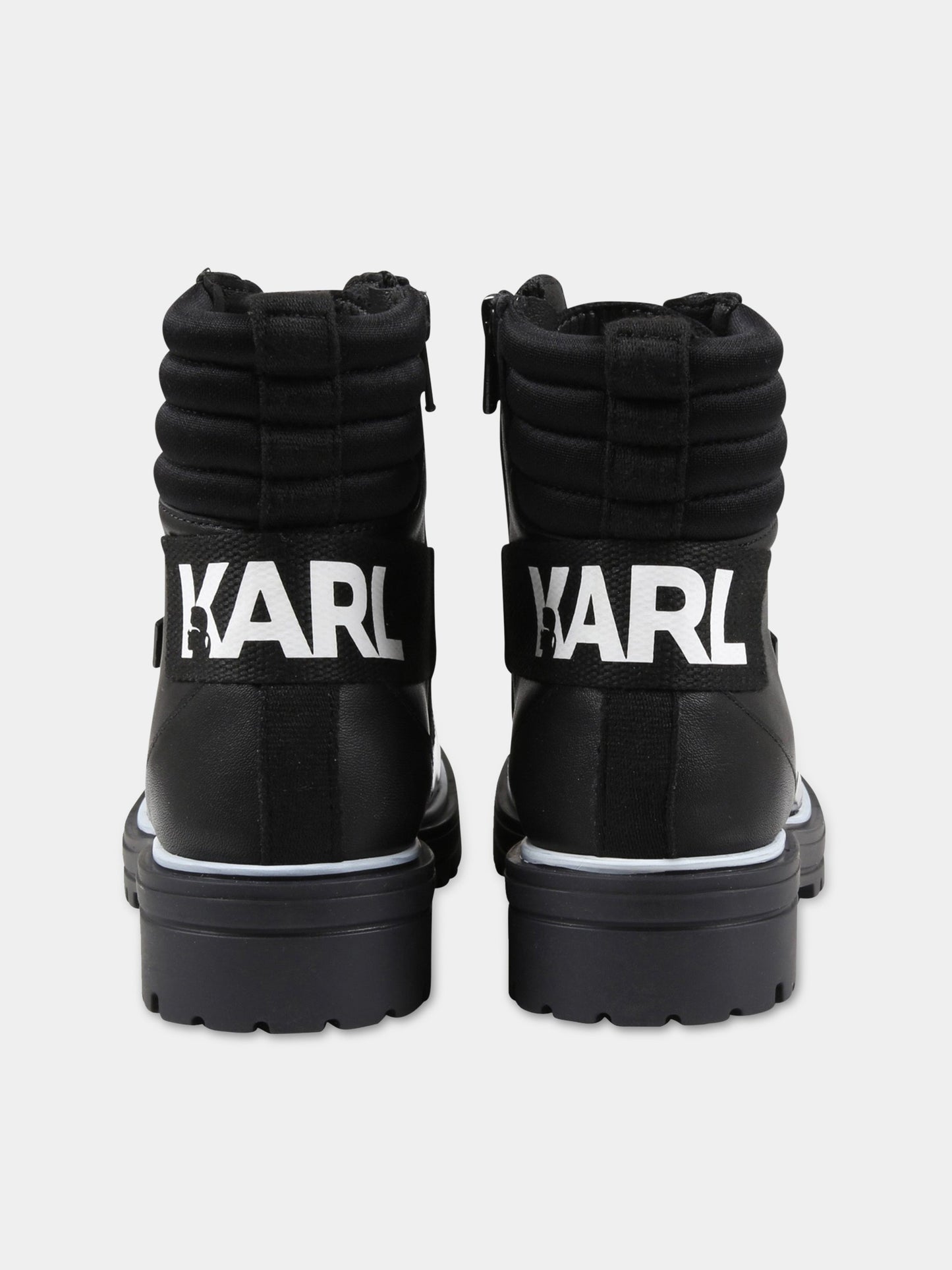 Stivali neri per bambini con logo,Karl Lagerfeld Kids,Z19063 09B