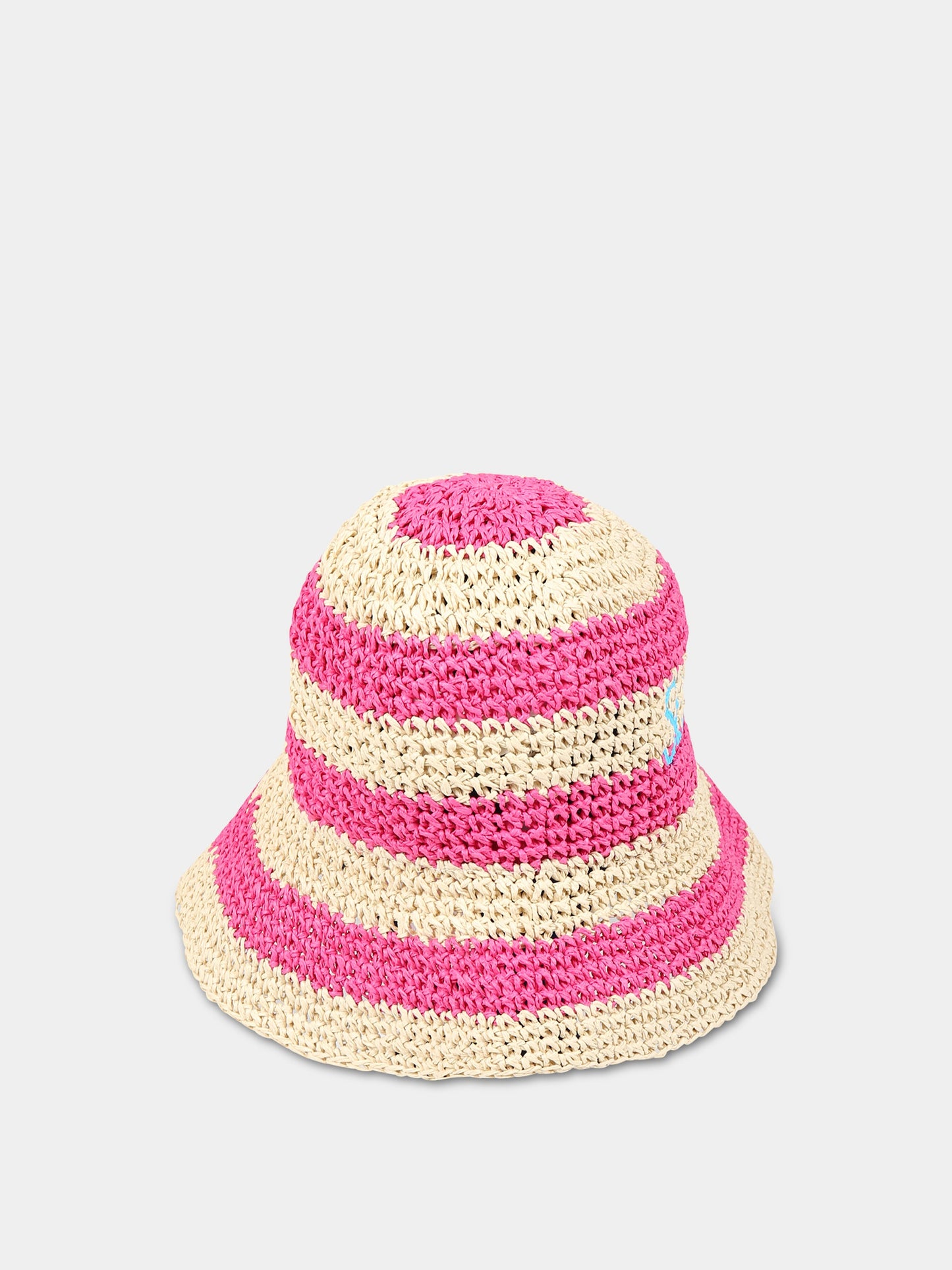 Cloche multicolor per bambina con logo,Mc2 Saint Barth,POLLY JR STRAW STRIPE 1077