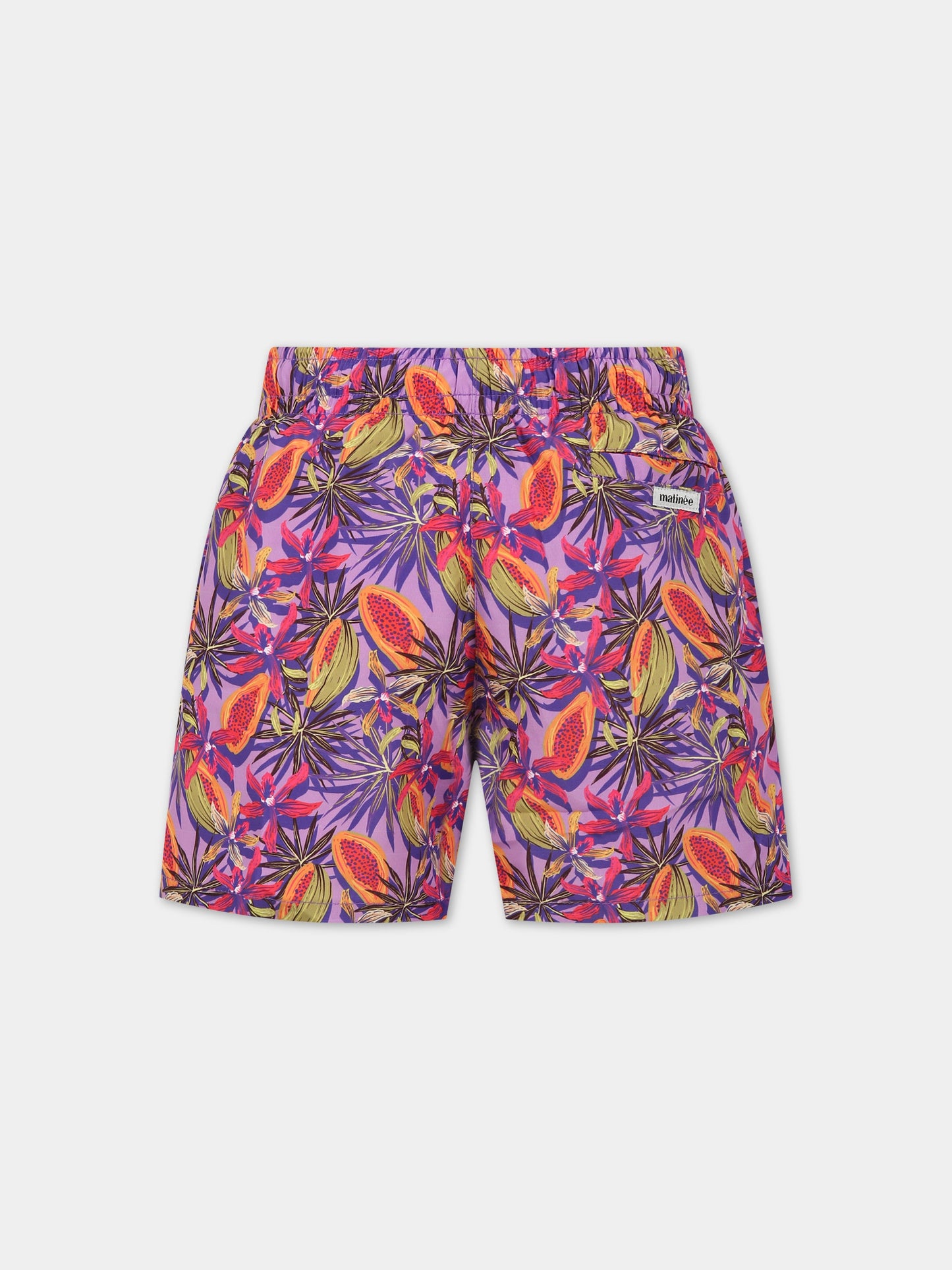 Boxer mare viola per bambino con logo,Matineè,BBM4028 PETIT ALEXANDRE PAPAYA VIOLA