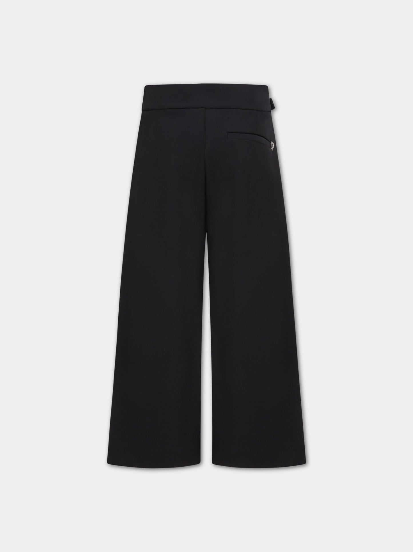 Pantaloni neri culotte per bambina con patch logato,Dondup Kids,DFPA166 KD005 N003
