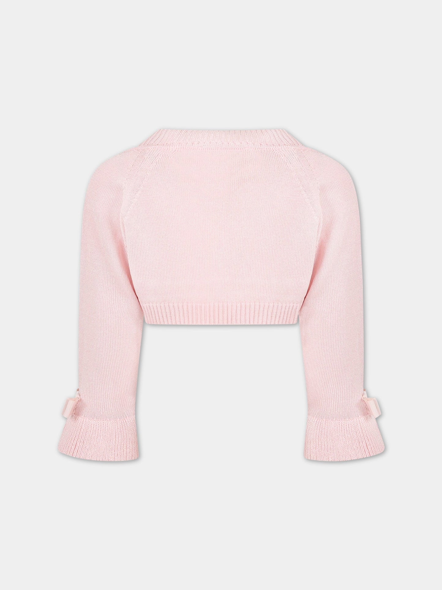 Coprispalla rosa per bambina con fiocco,Raffaella,COC/VOL