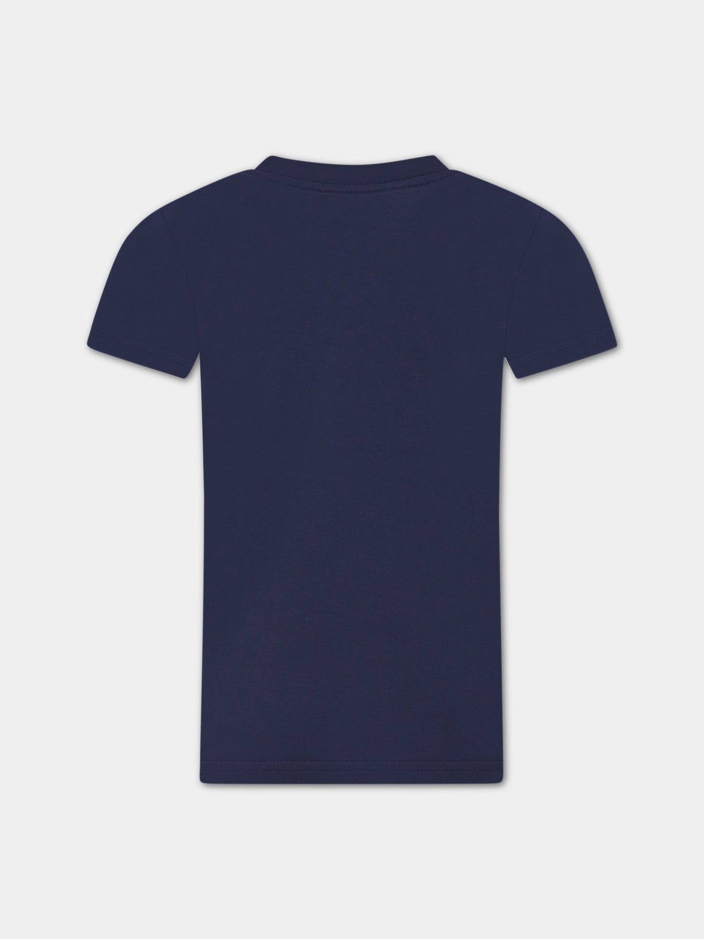 T-shirt blu per bambino con logo,Diesel,00J4P6 00YI9 K8ATA