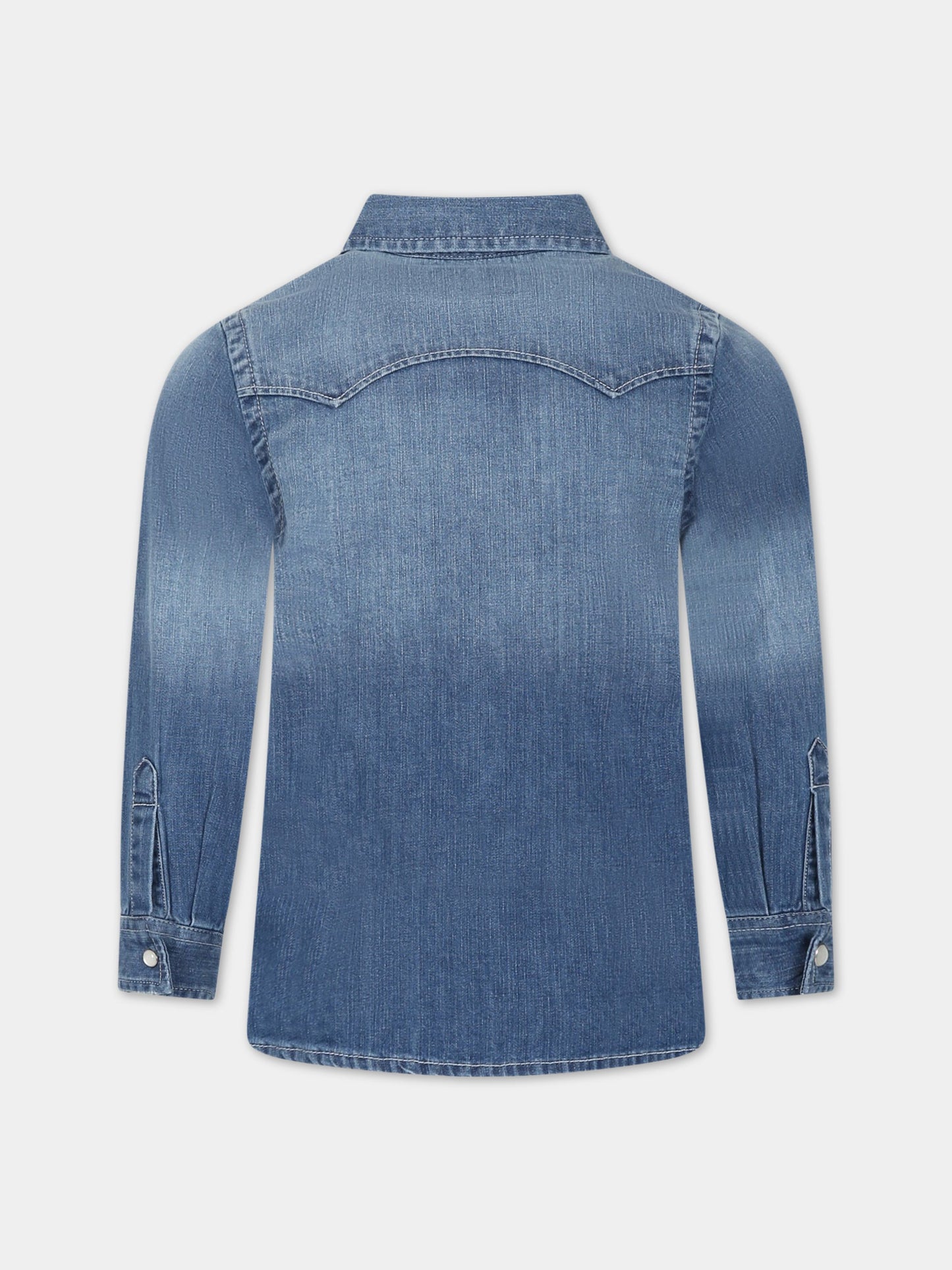 Camicia blu per bambino con logo,Diesel,J00760 KXBDZ K01