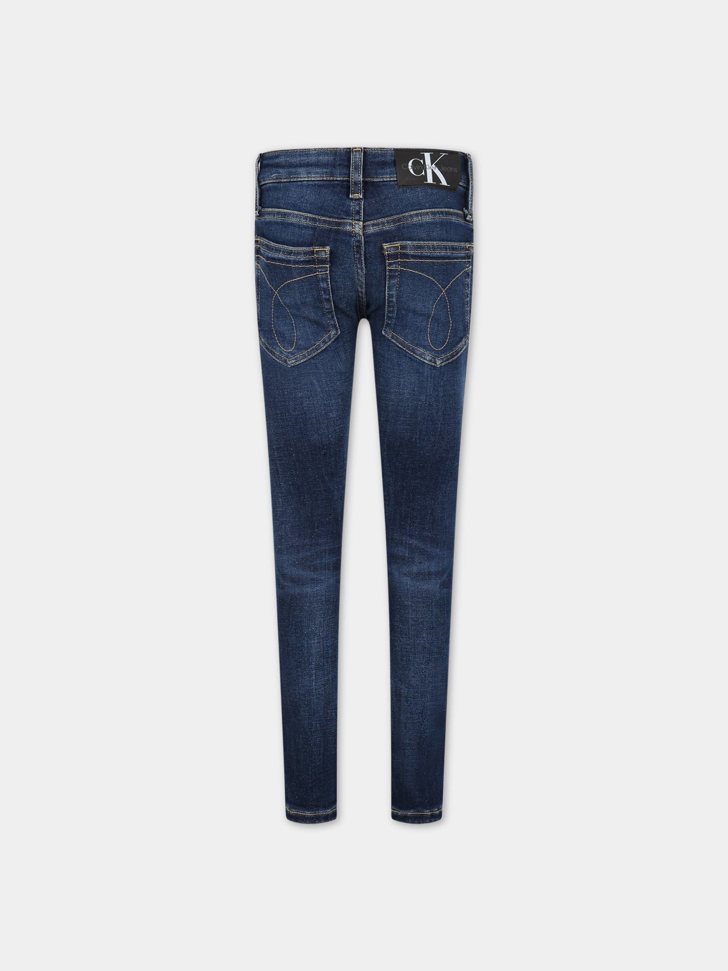 Jeans blu per bambino con logo,Calvin Klein Kids,IB0IB01375 1BJ