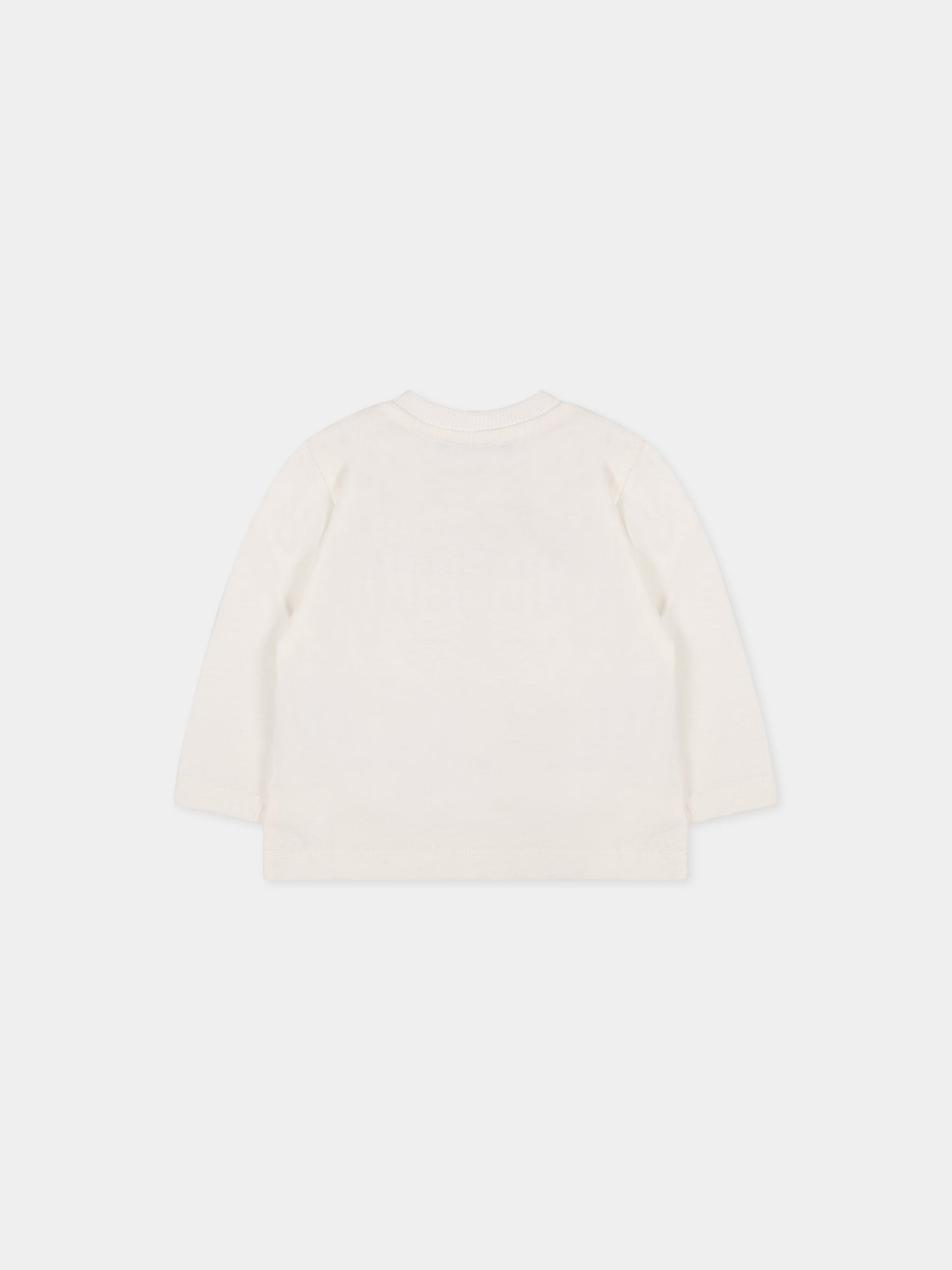 T-shirt bianca per neonati con Teddy Bera e logo,Moschino Kids,MUO00D LAA19 10063