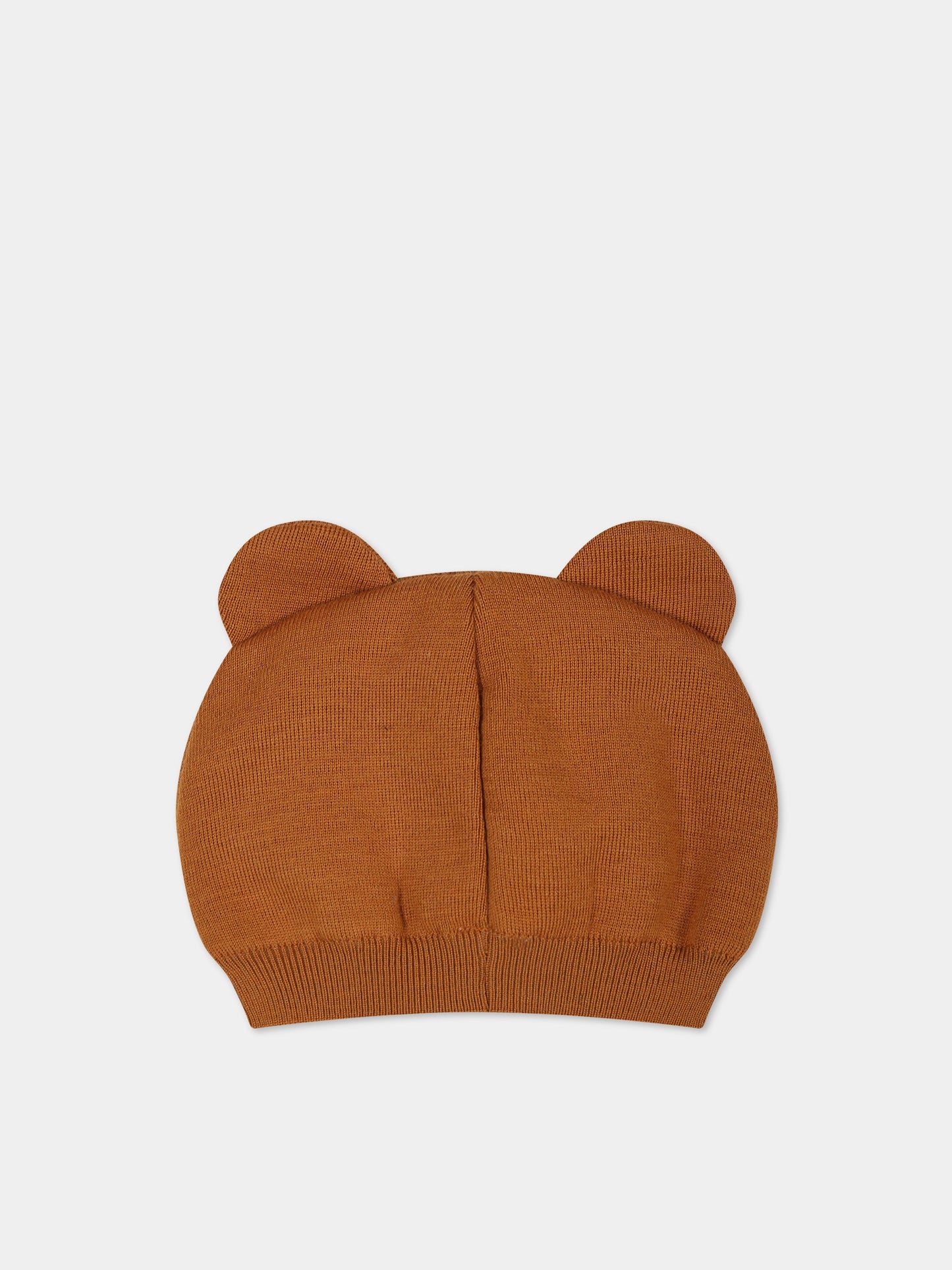 Cappello marrone per neonati conTeddy bear,Moschino Kids,MUY04M LHE18 20093