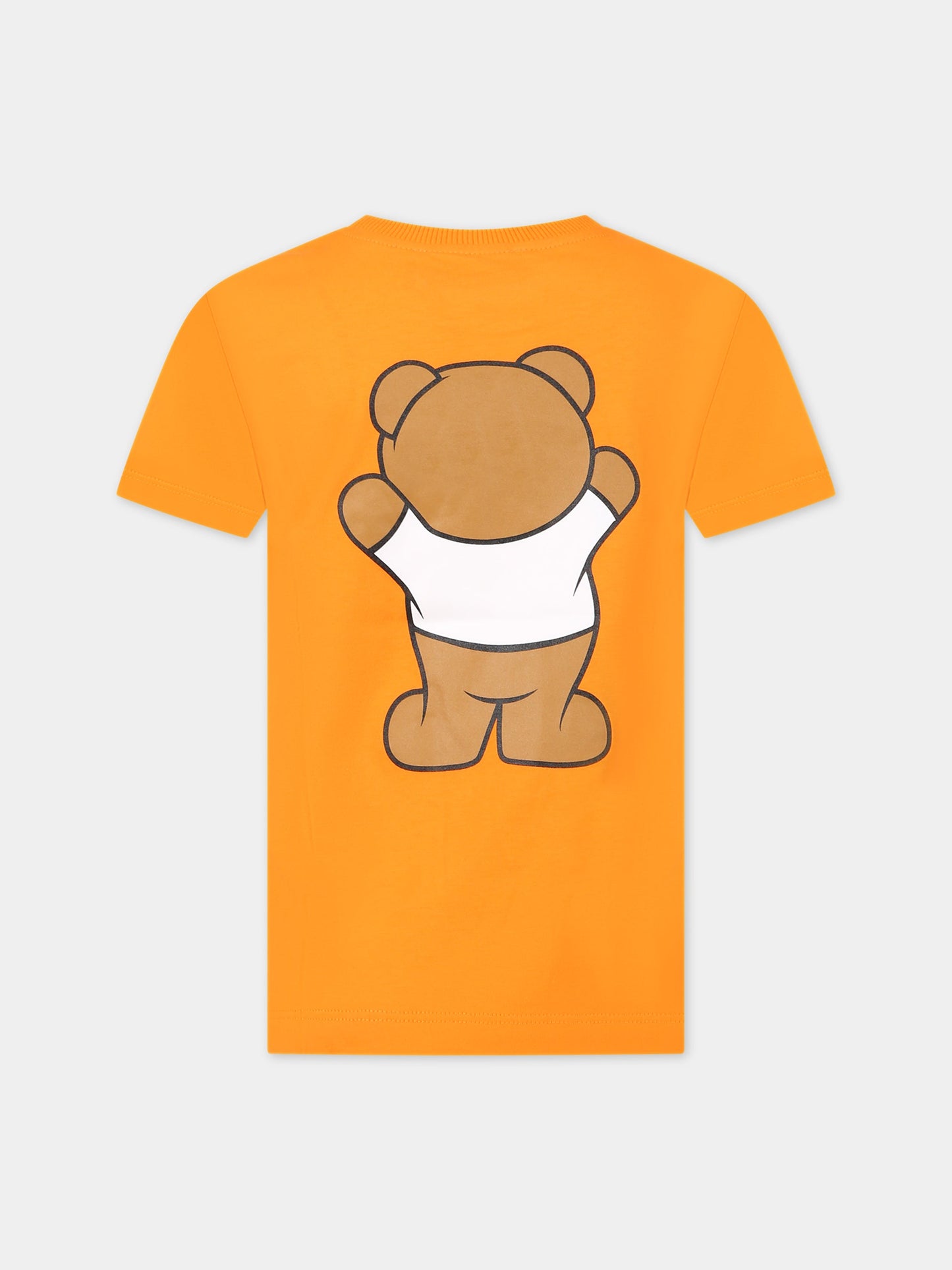 T-shirt arancione per bambini con Teddy Bear e logo,Moschino Kids,HUM03U LAA01 50578