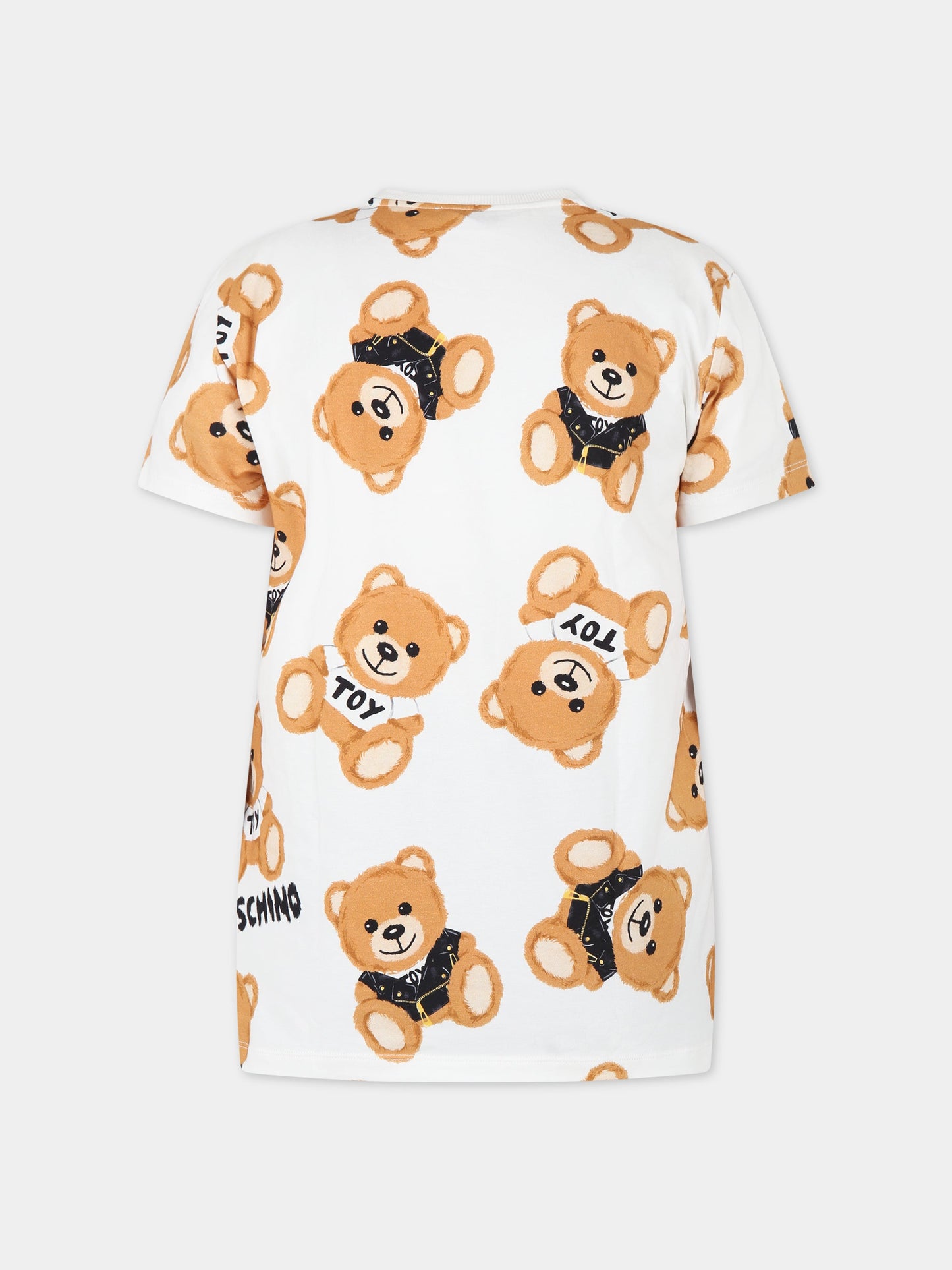 Set bianco per bambini con Teddy Bear e logo,Moschino Kids,HOK024 LBBA5 82580