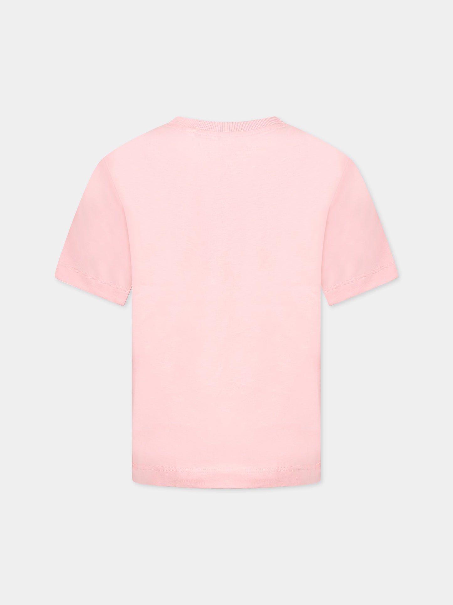 T-shirt rosa per bambina con Teddy bear e logo,Moschino Kids,HUM03R LAA20 50209