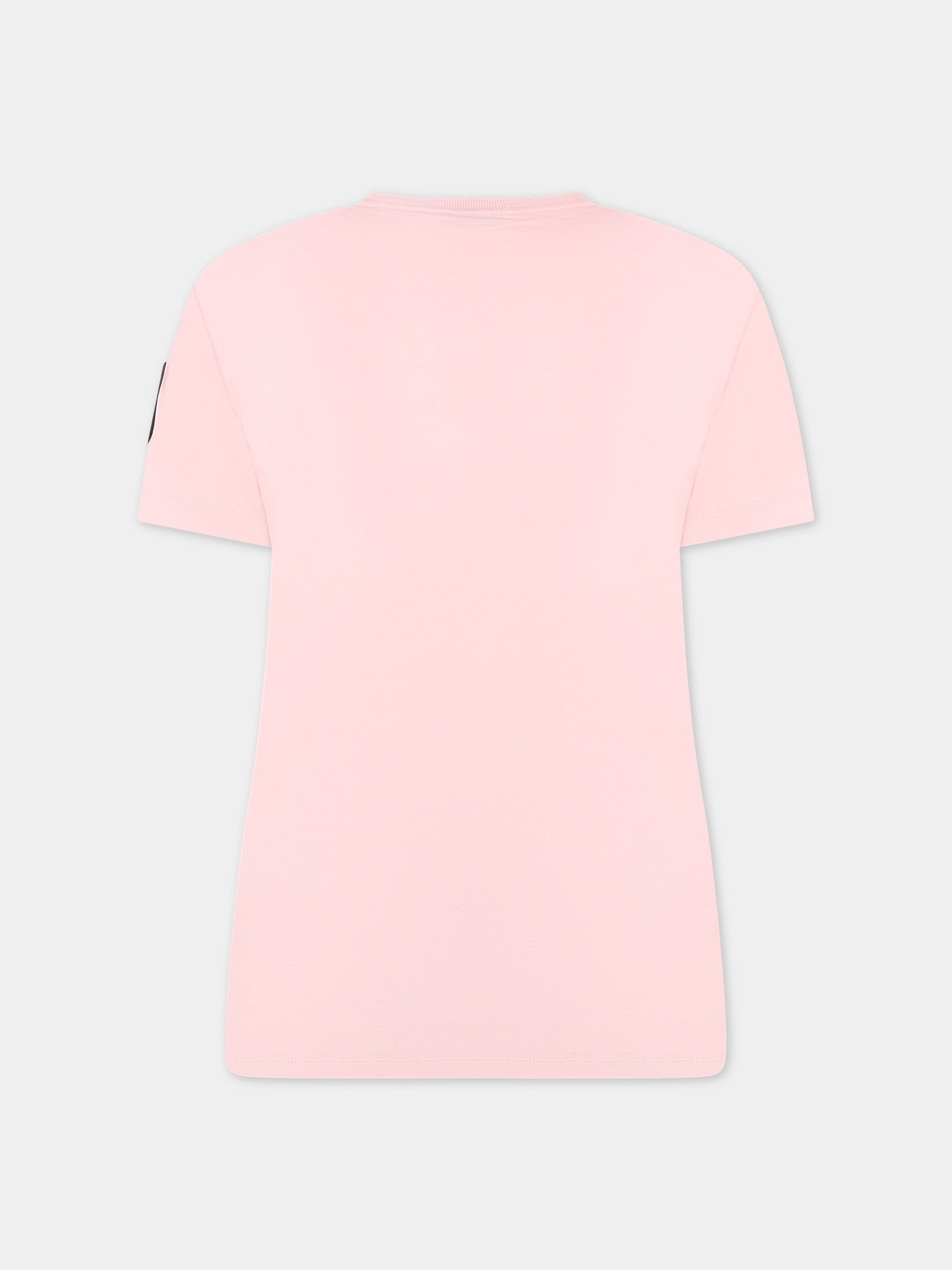 T-shirt rosa per bambina con logo e Teddy Bear,Moschino Kids,HUM03Q LAA10 50209