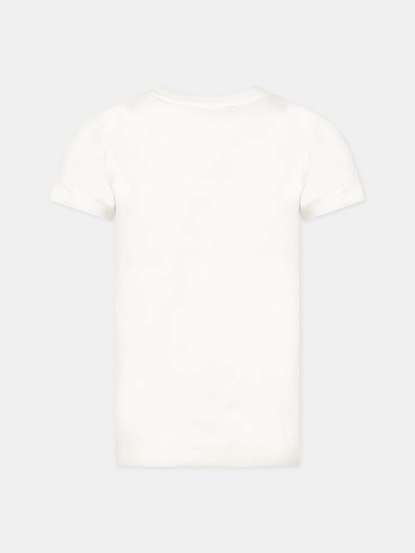 T-shirt bianca per bambina con Teddy Bear e logo,Moschino Kids,HQM03S LBA12 10063