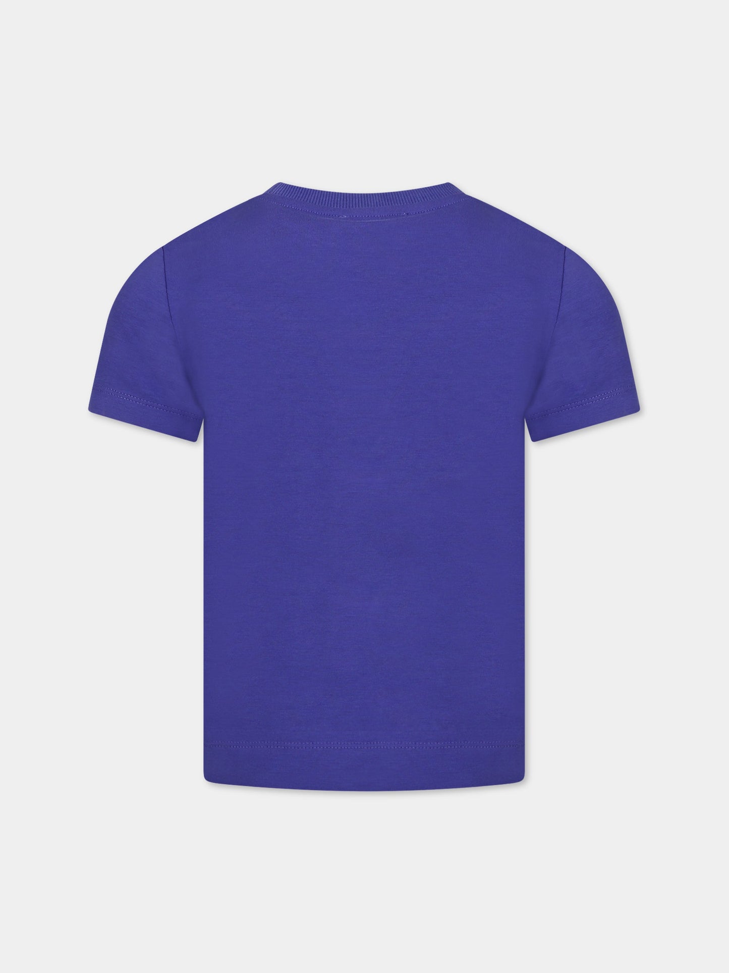 T-shirt viola per bambino con logo,Moschino Kids,HPM03L LBA11 50910