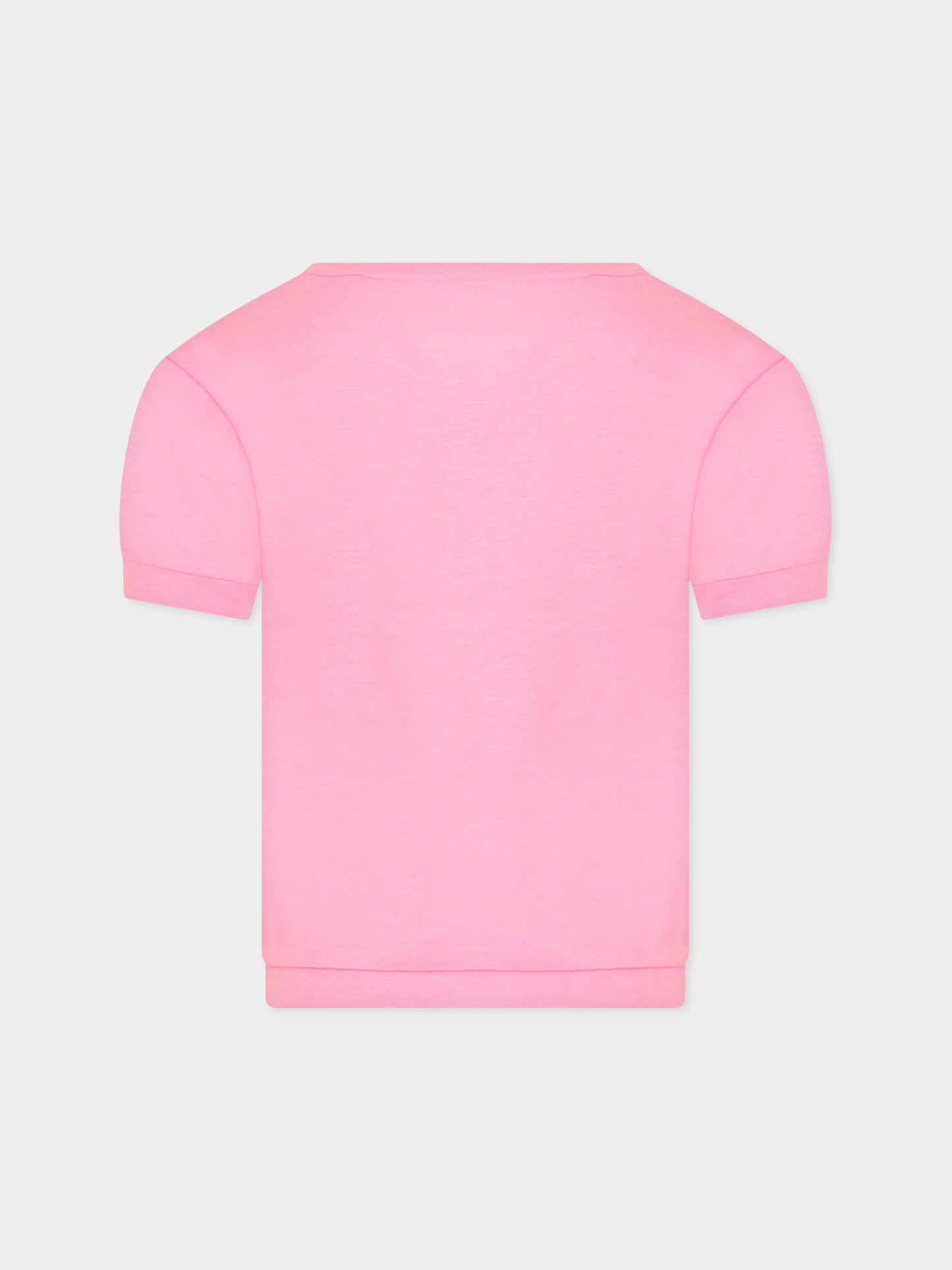 T-shirt rosa per bambina con paillettes,Billieblush,U15B11 462