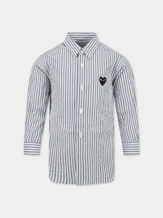 Camicia a righe per bambini con iconico logo,Comme Des Garçons Play Kids,AZ-B505 P1B505