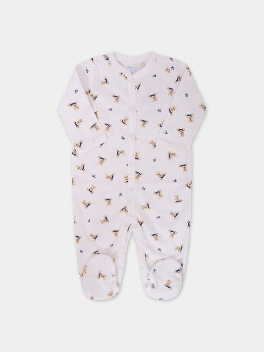 Tutina bianca per neonato con orsetti,Ralph Lauren Kids,682715001