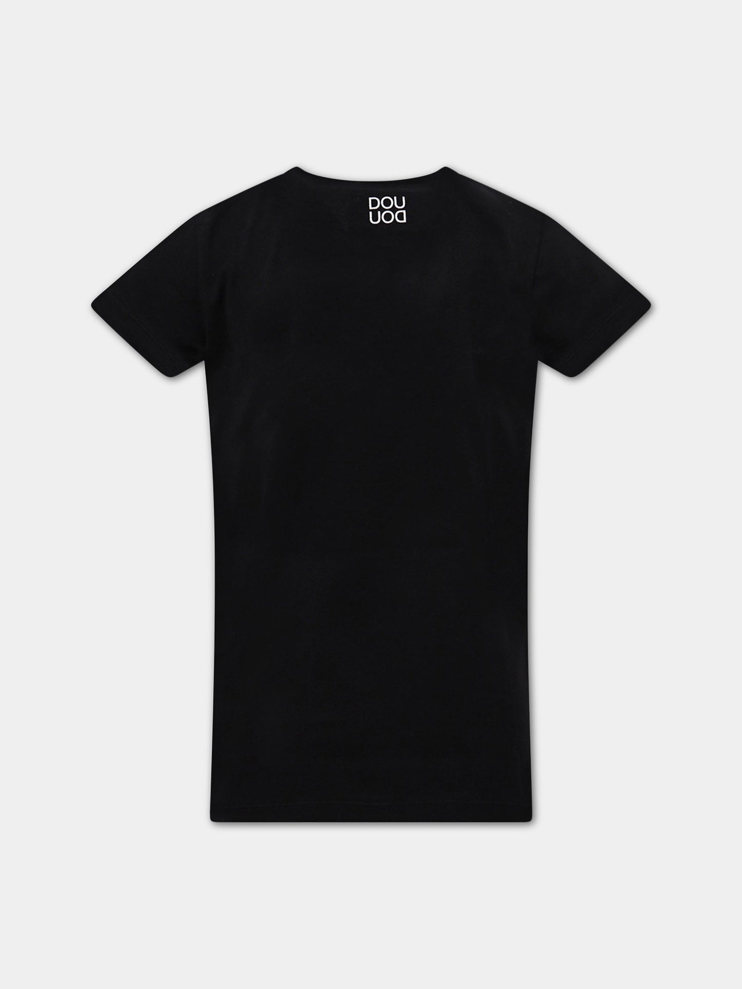 T-shirt nera con nuvola bianca,Douuod Kids,108136