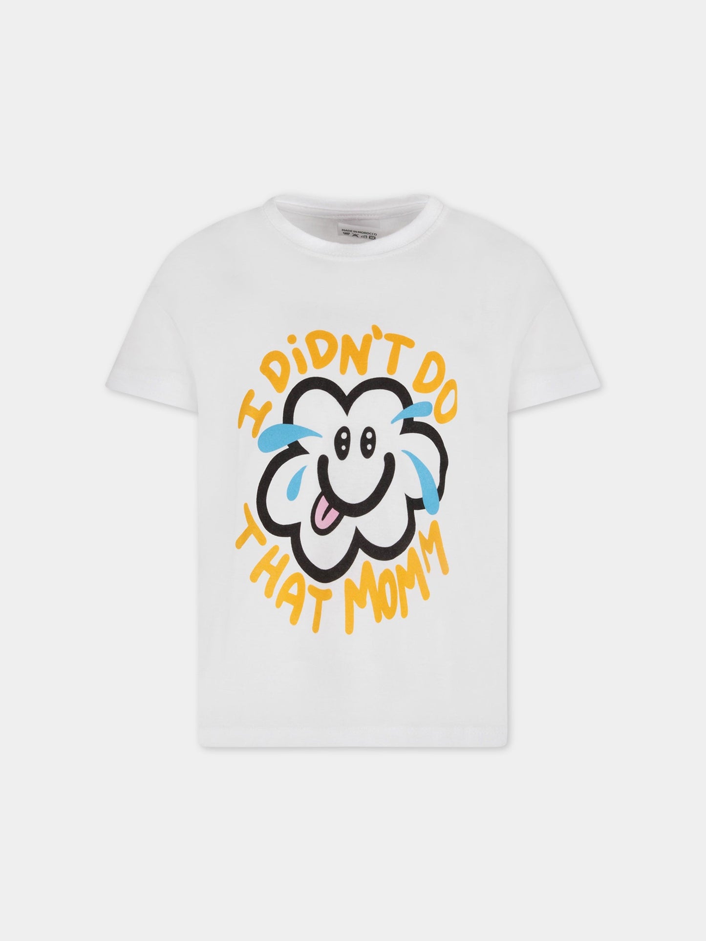 T-shirt bianco per bambini con nuvola colorata,Bad Deal,T-SHIRT CLOUDS