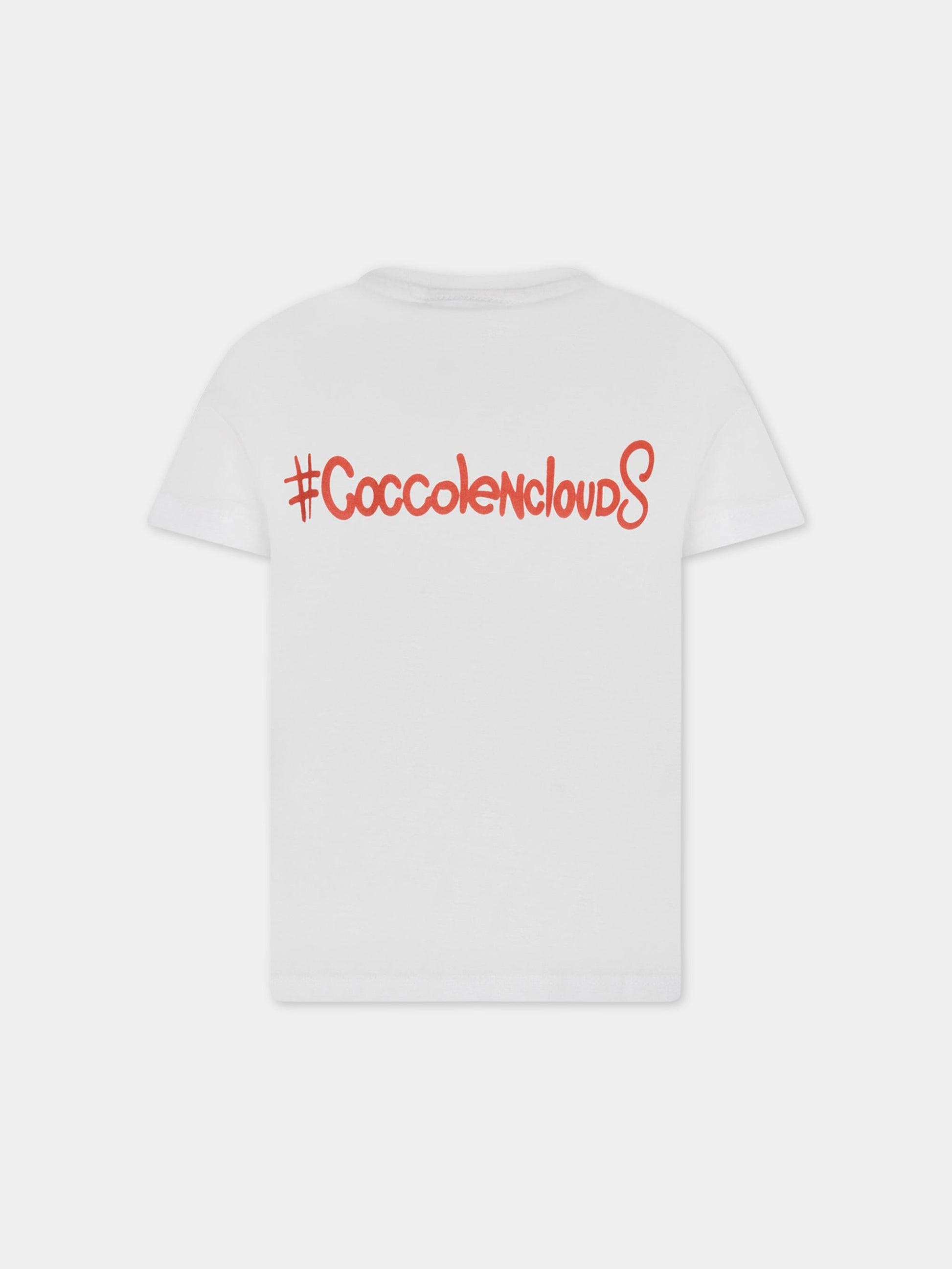 T-shirt bianco per bambini con nuvola colorata,Bad Deal,T-SHIRT CLOUDS