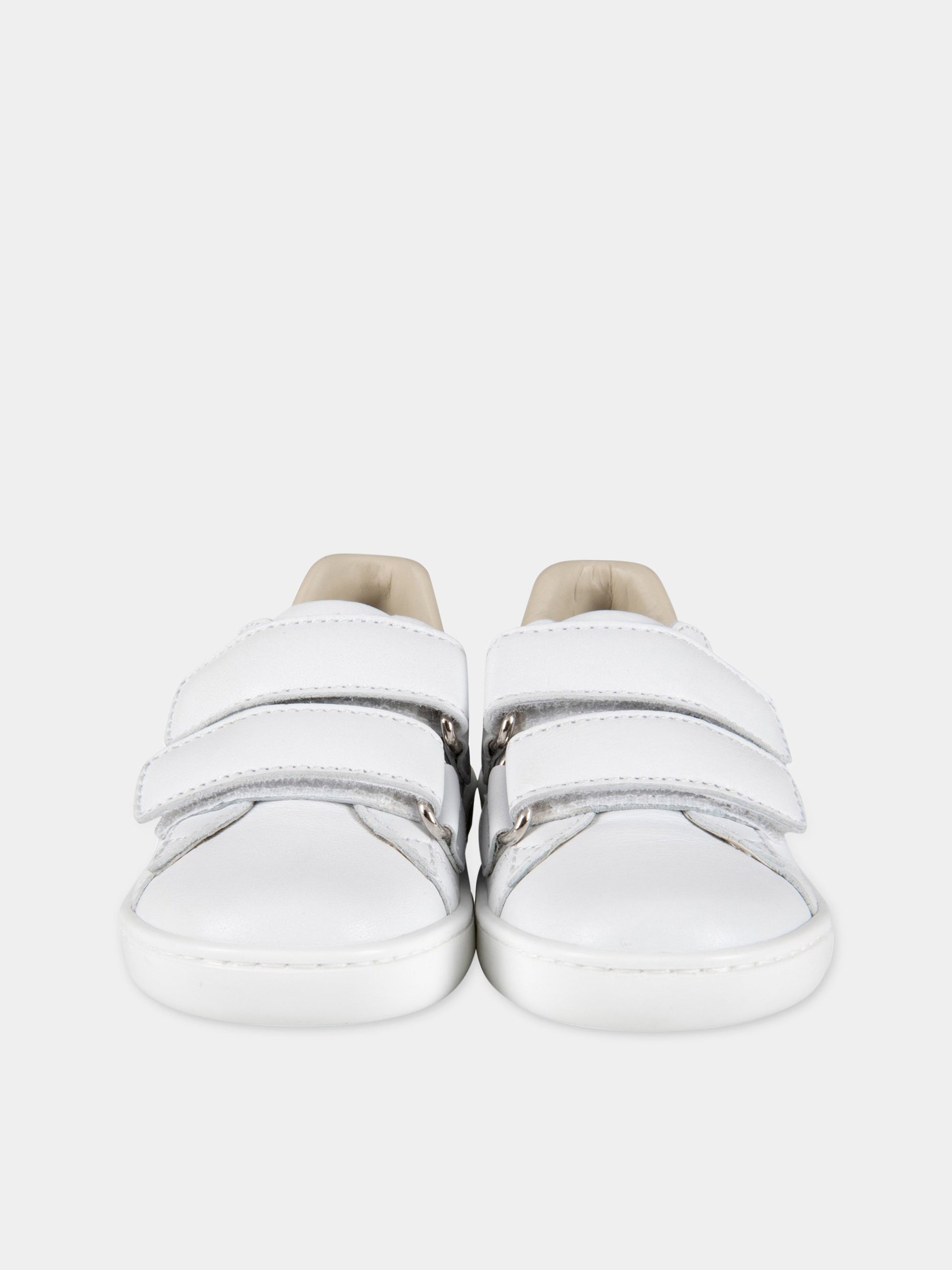 Sneaker bianche per bambini con doppia GG,Gucci Kids,630287/86/19 BLN70 9060