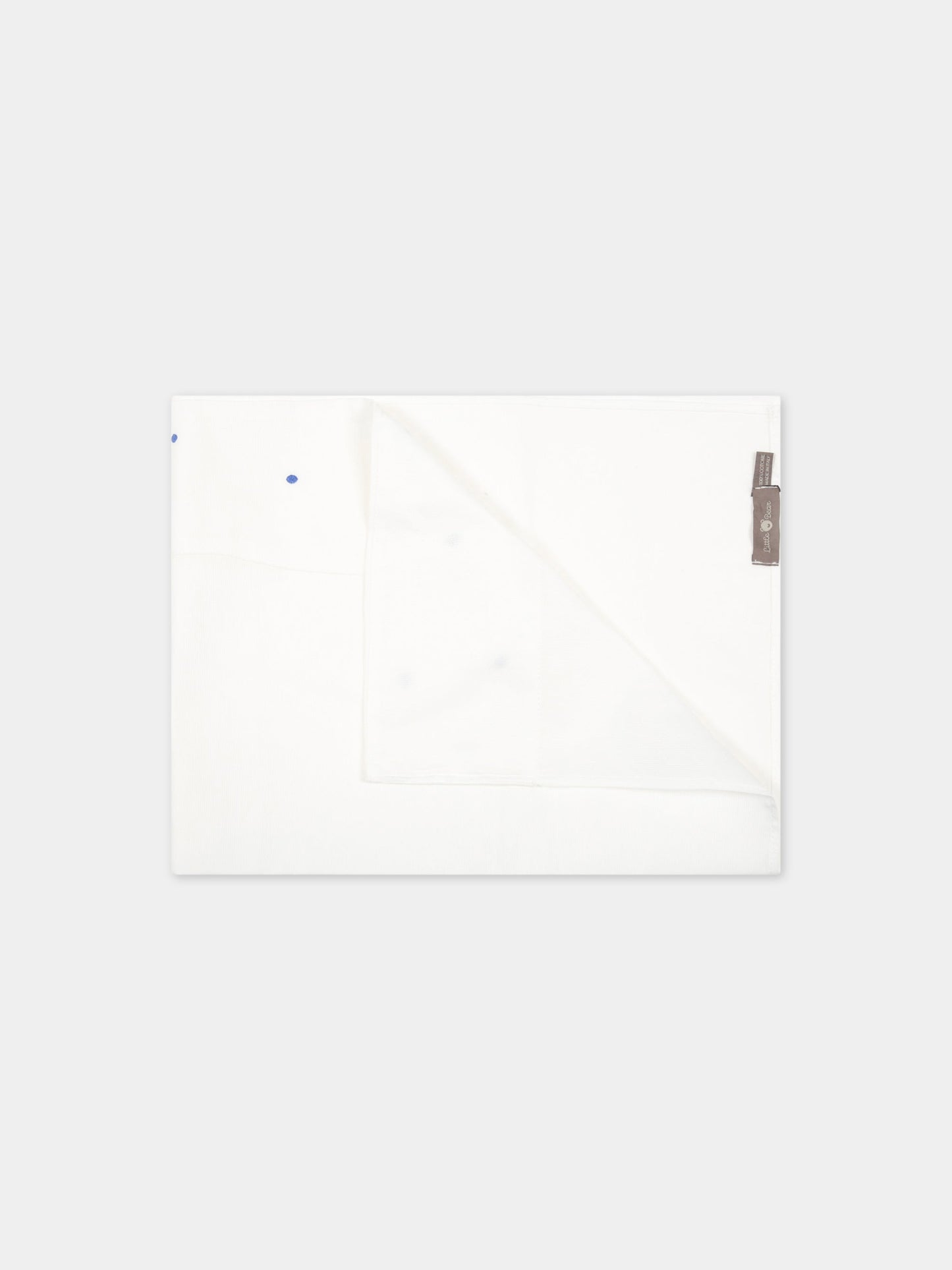 Set lenzuola bianche per neonato con pois blu,Little Bear,1025 LATTE/AZZURRO