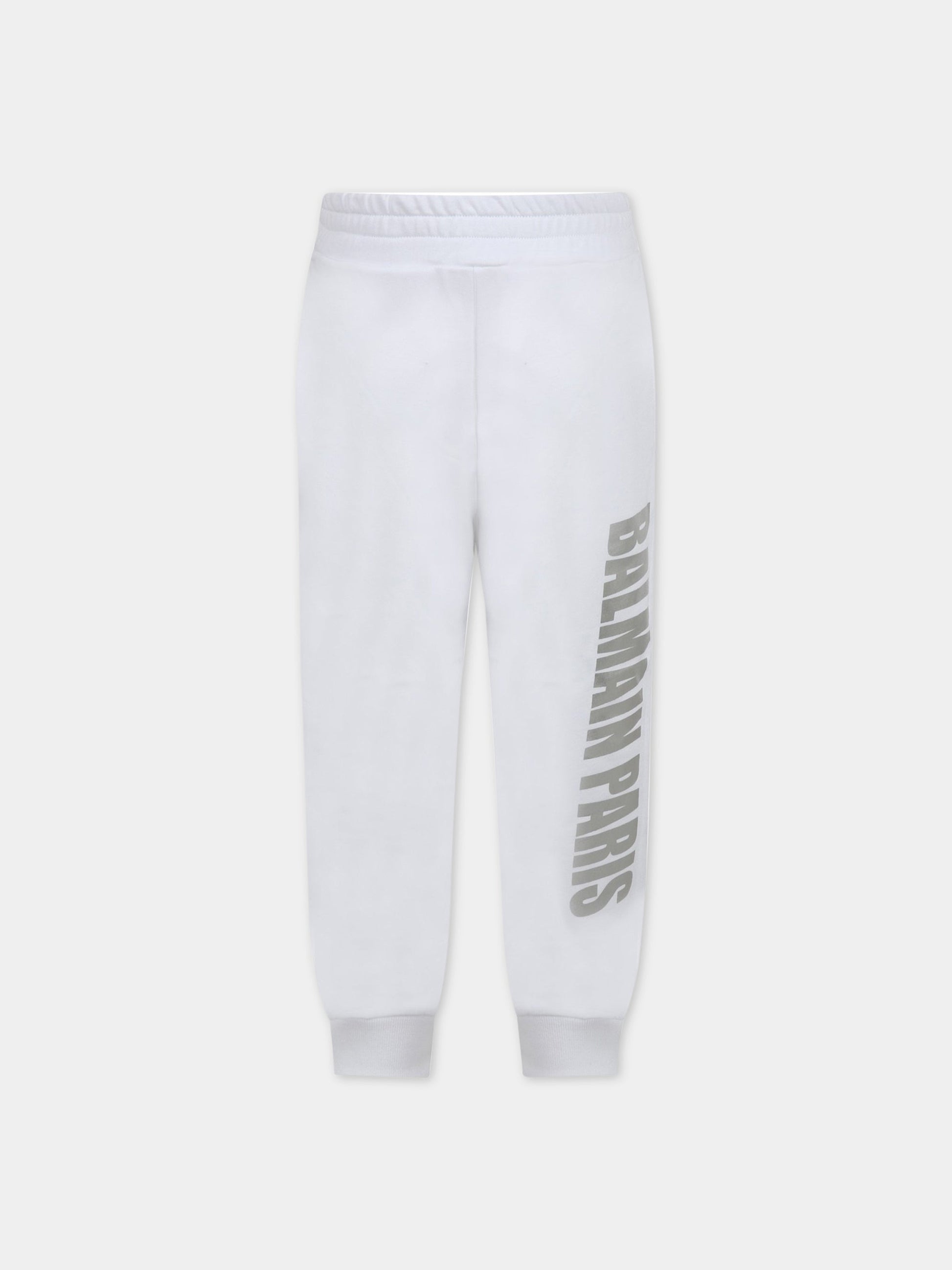 Pantalone bianco per bambini con logo,Balmain Kids,6L6627 LC930 100