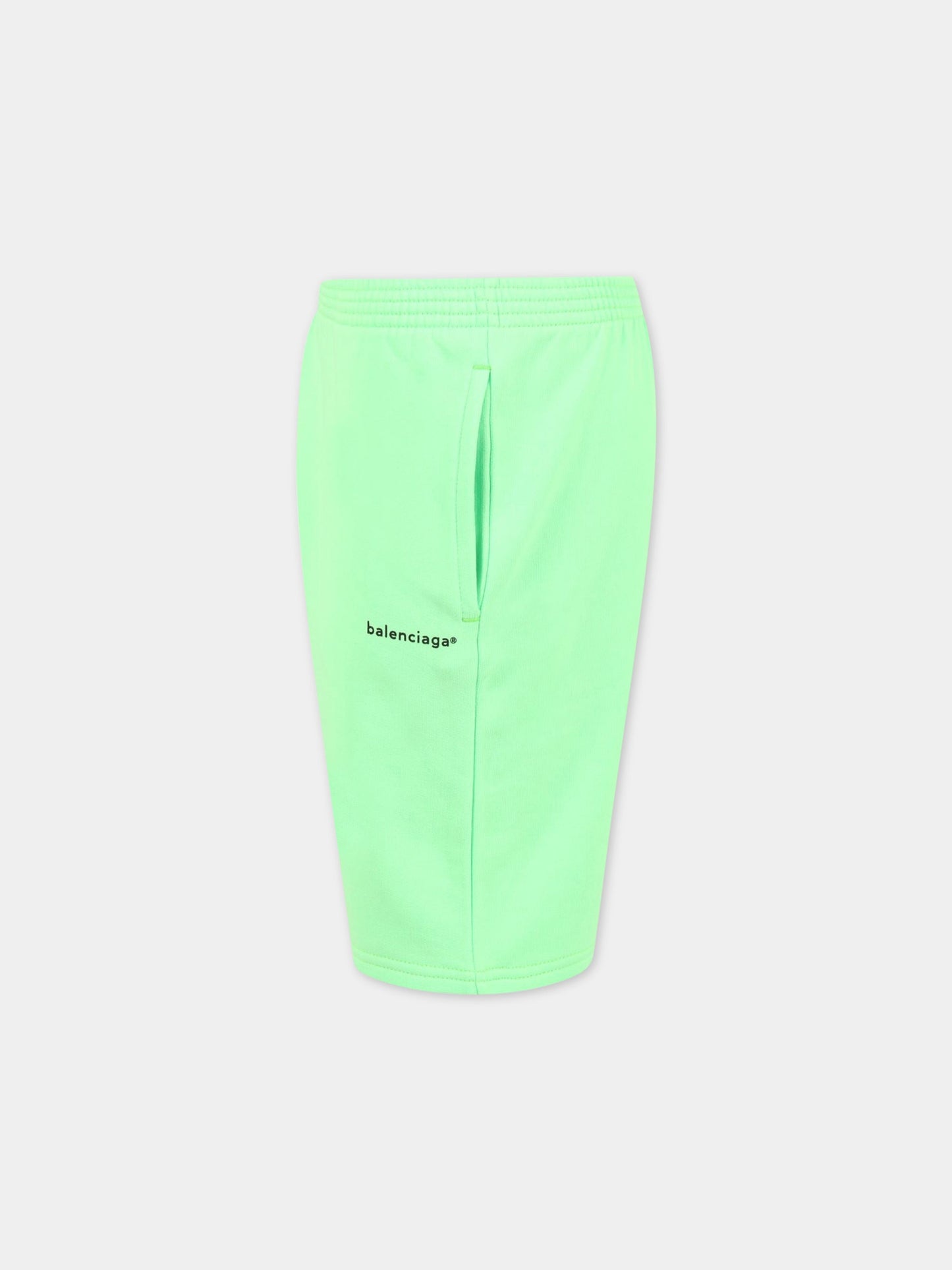 Short verde per bambini con logo,Balenciaga,621789 TJVM2 4162