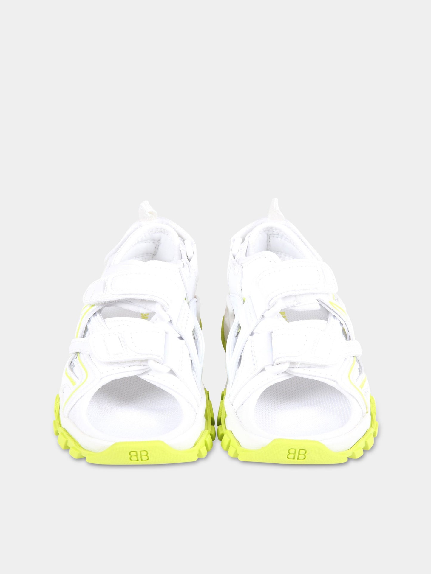 Sandali bianchi Track Clear Sole per bambini con logo nero,Balenciaga,644999 W3AJ1 9073
