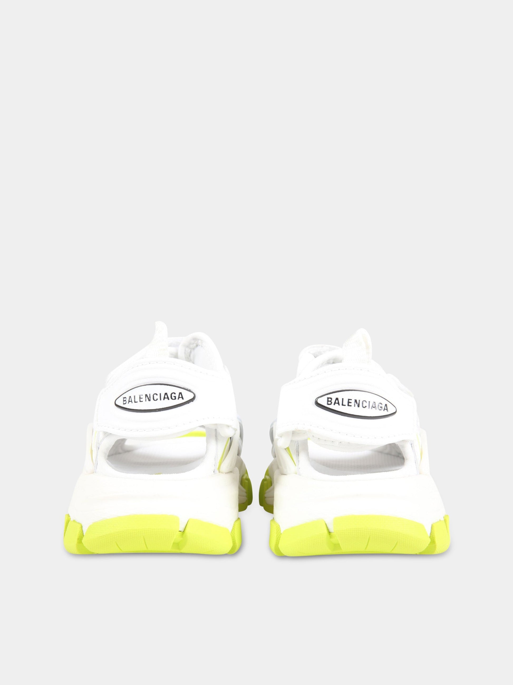 Sandali bianchi Track Clear Sole per bambini con logo nero,Balenciaga,644999 W3AJ1 9073