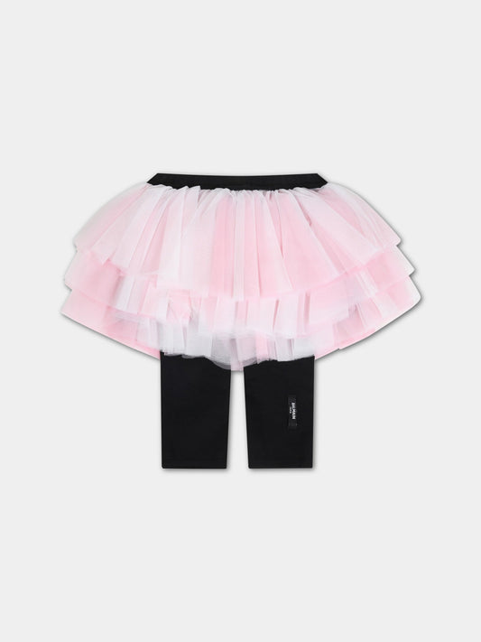 Gonna rosa per neonata con logo,Balmain Kids,6O7800 OB720 515NE