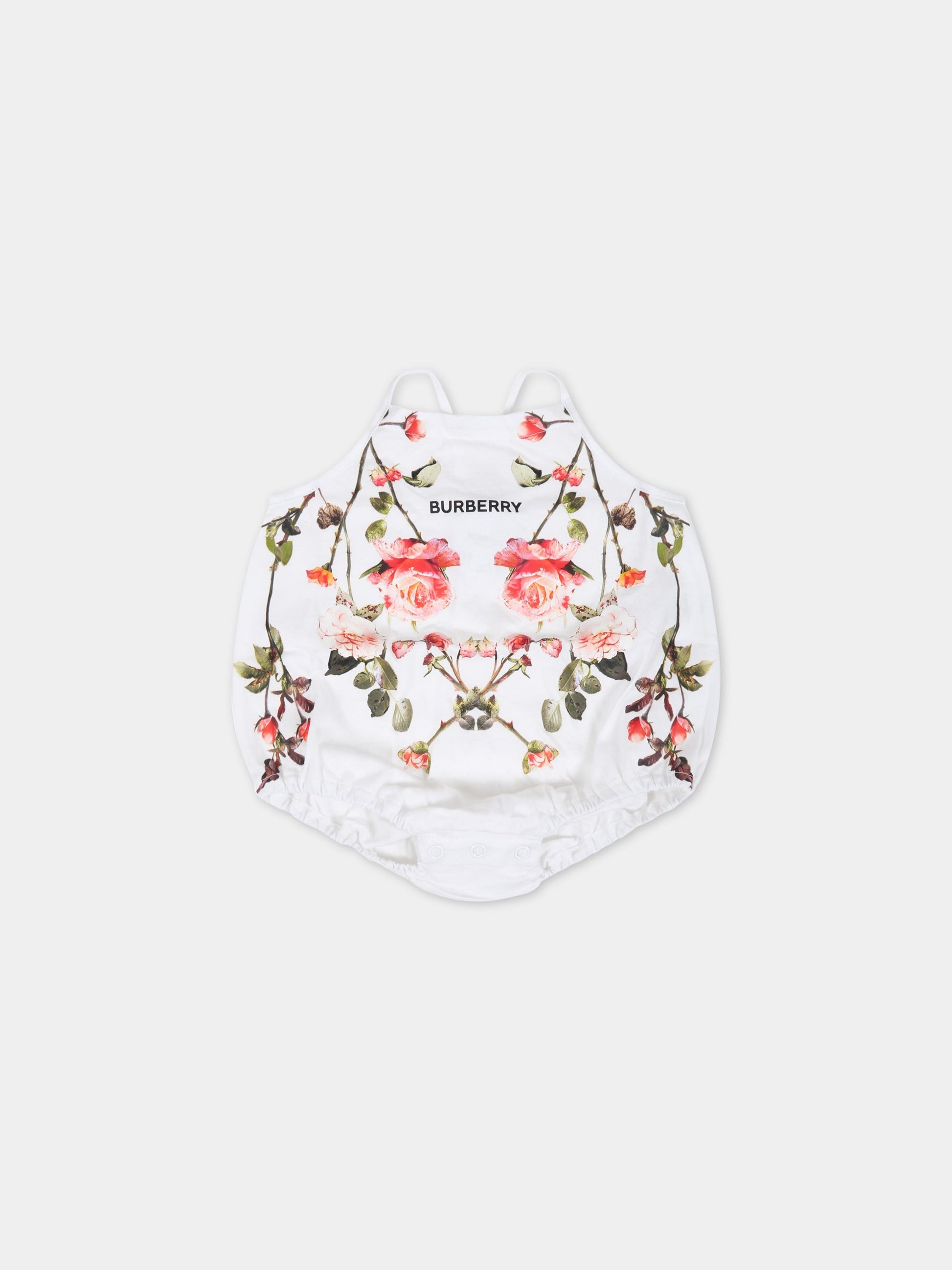 Set bianco per neonata con rose,Burberry Kids,8038386