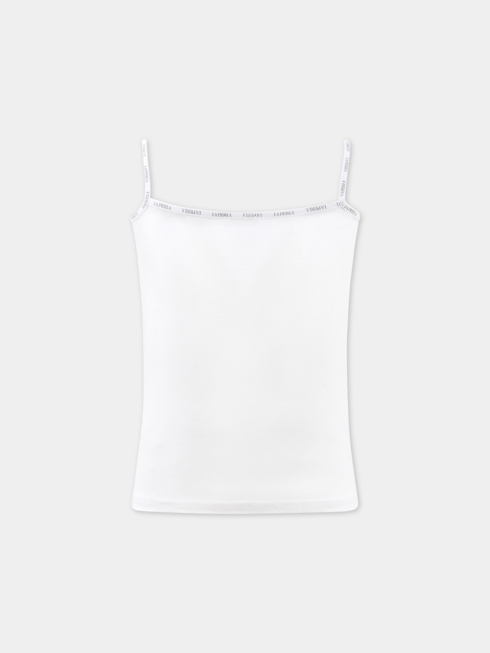 Canotta bianca per bambina,La Perla,51315 XO