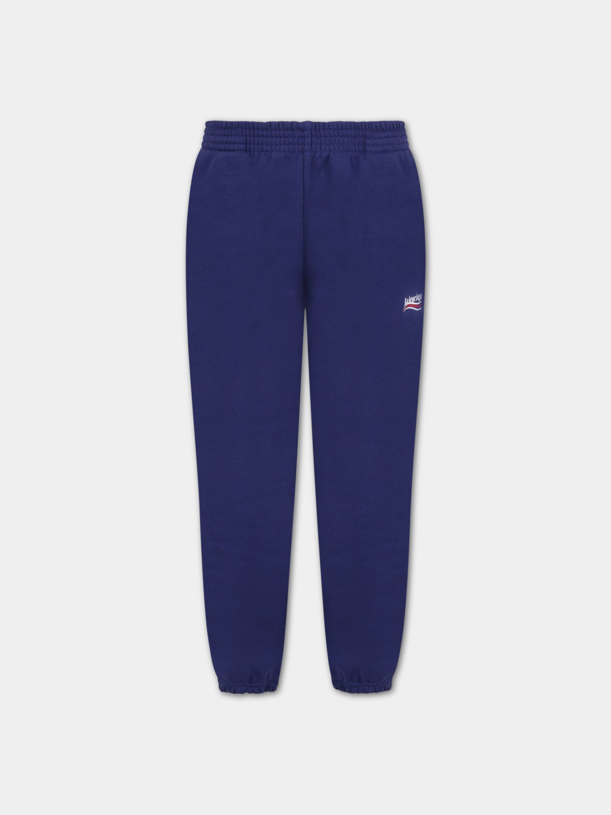 Pantaloni blu da tuta per bambini con logo,Balenciaga,621788 TKVJ6 1195