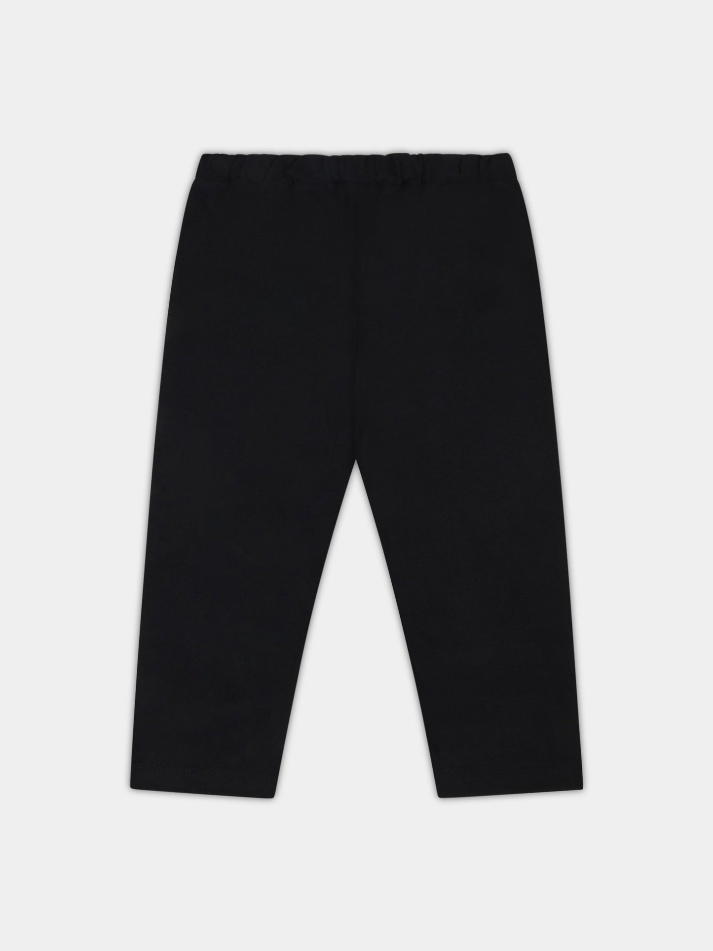 Leggings nero per neonata con logo dorato,Balmain Kids,6P6880 J0006 930OR