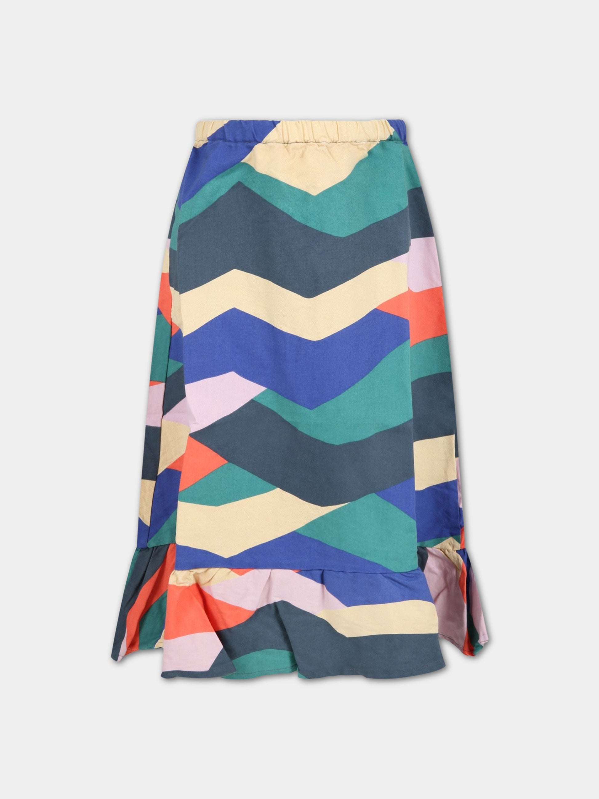 Gonna multicolor per bambina con logo giallo,Bobo Choses,221AC117 475