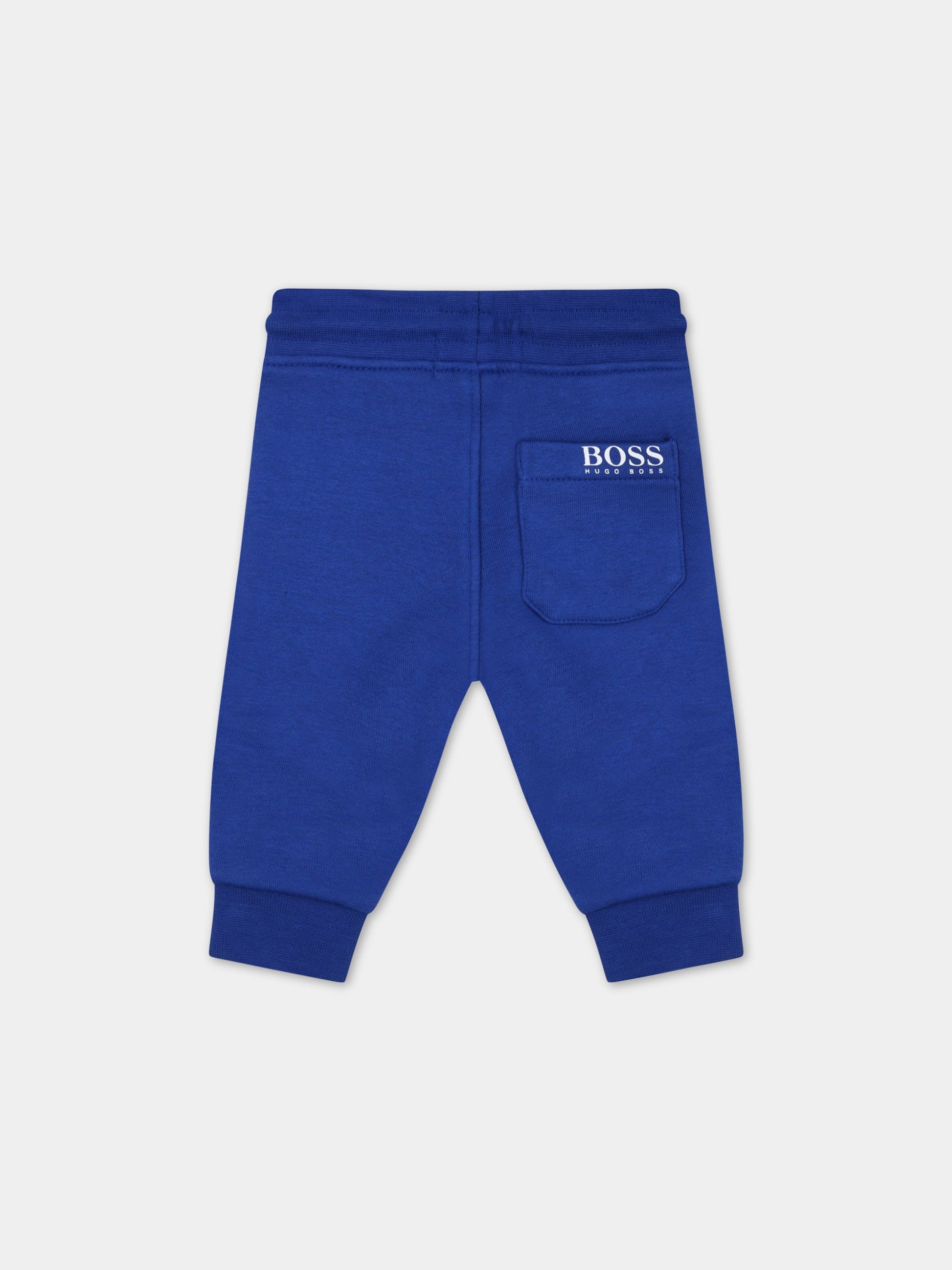 Tuta blu per neonato con logo bianco,Hugo Boss,J08055 829