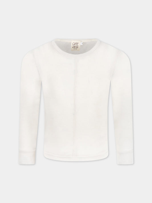 T-shirt  Eliana  avorio per bambina,Caffe' D'orzo,ELIANA BURRO