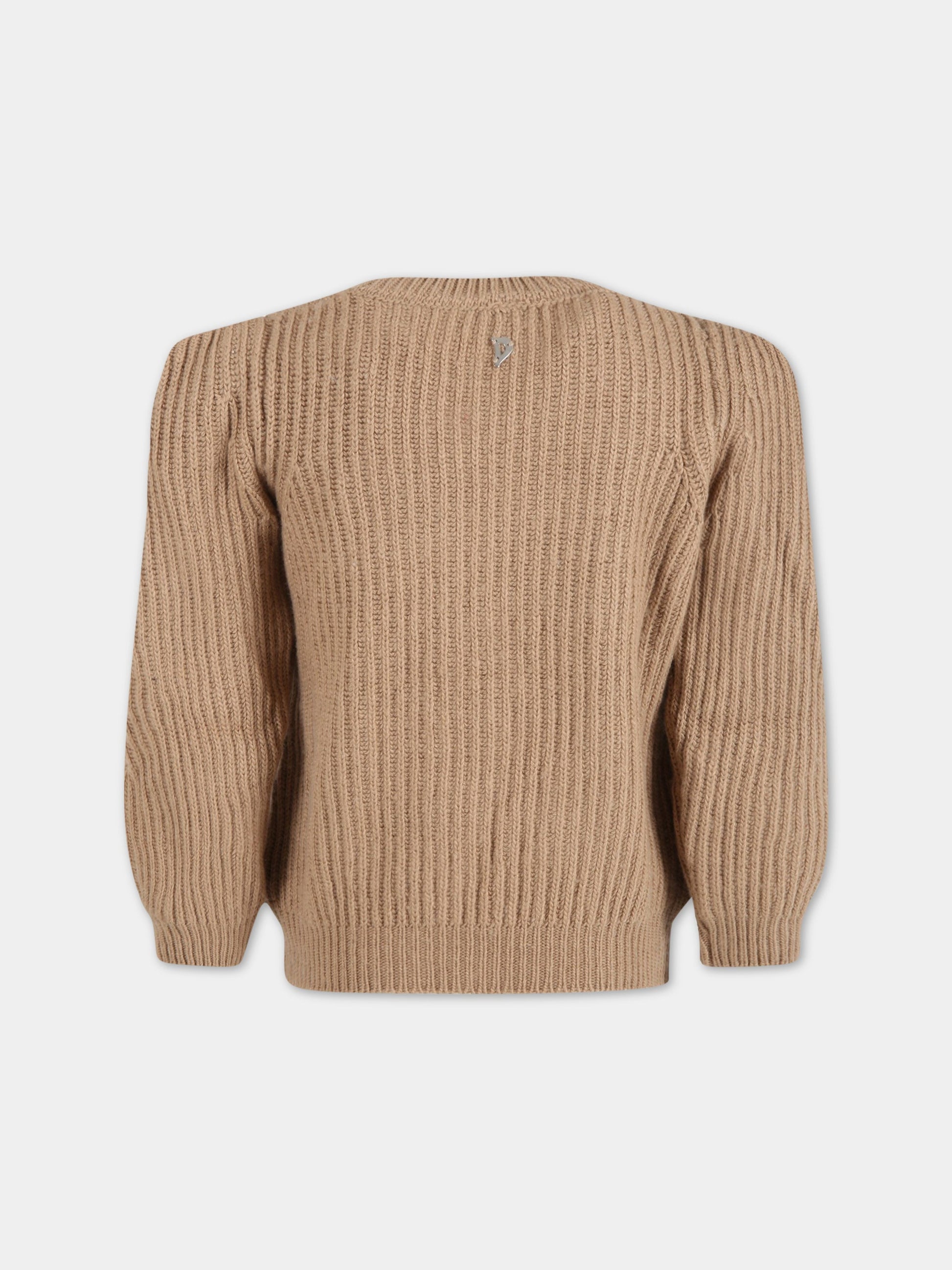 Maglione beige per bambina,Dondup Kids,DFMA41 FL116 YD007 6002